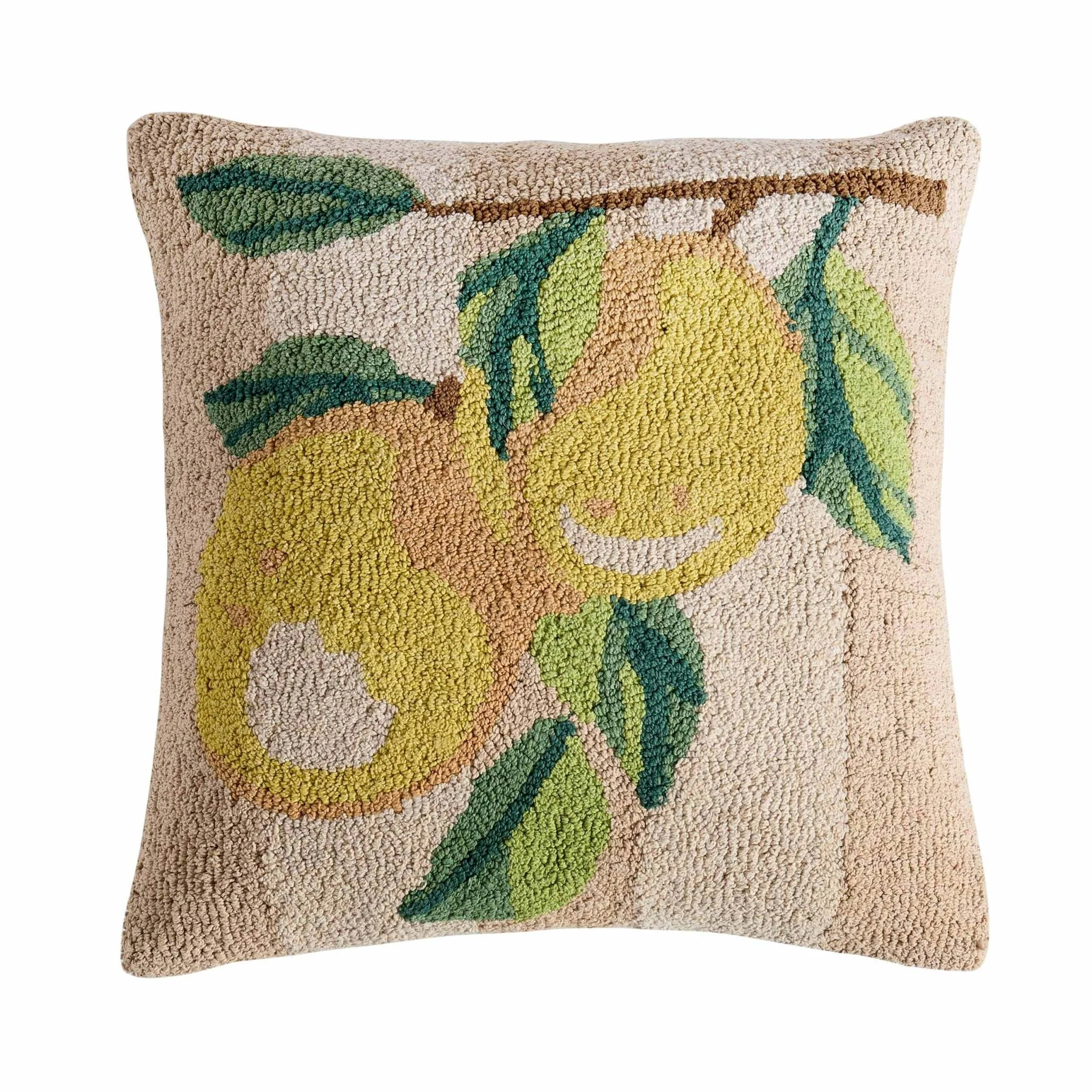 100% Cotton Tufted Loop Lemon Sofa Cushion Cover- Yellow/Natural - Image 4