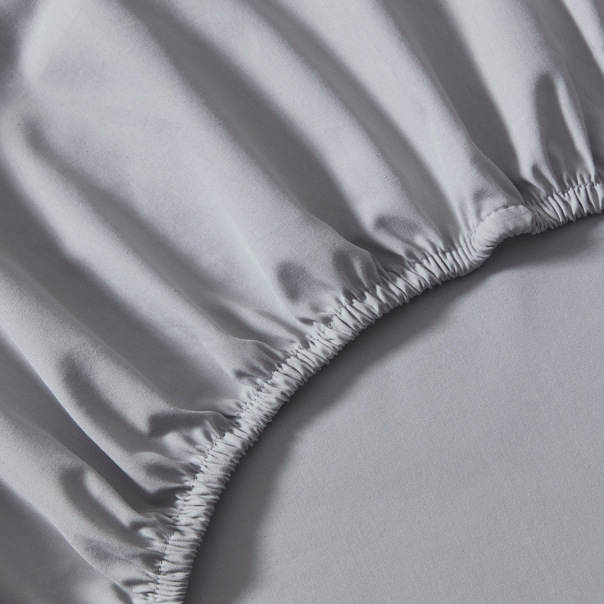 200 Thread Count Plain-Dye Fitted Sheet - Light Grey - Image 2