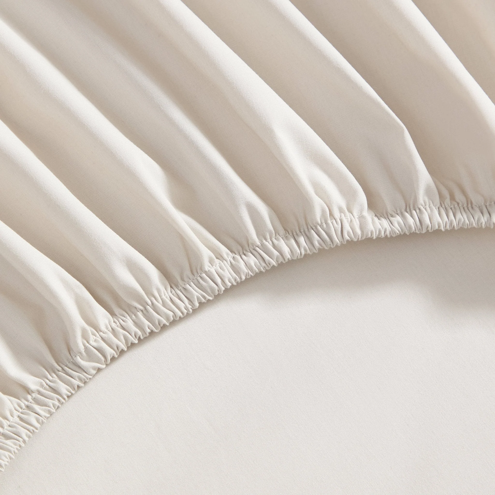 200 Thread Count Plain-Dye Fitted Sheet - Natural - Image 2