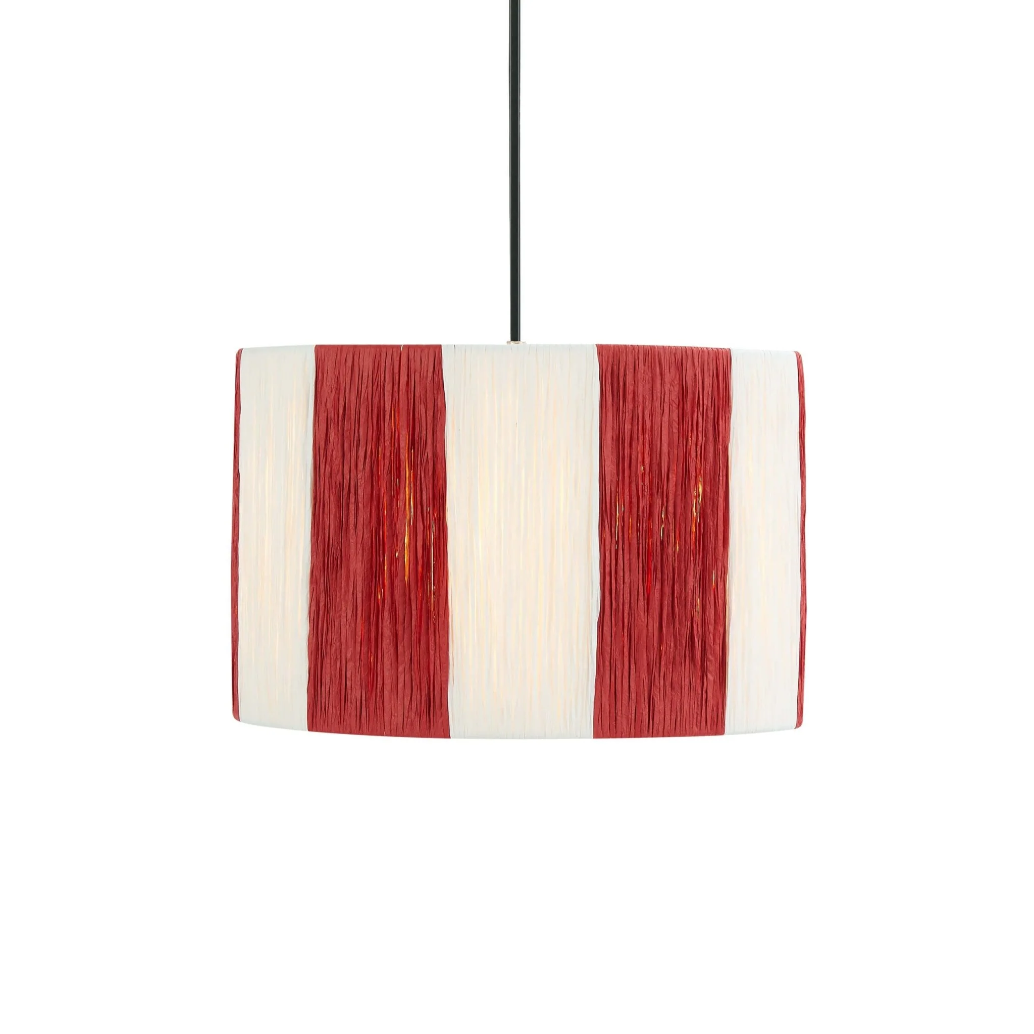 Abi Raffia Stripe Ceiling Shade - Red - Image 3