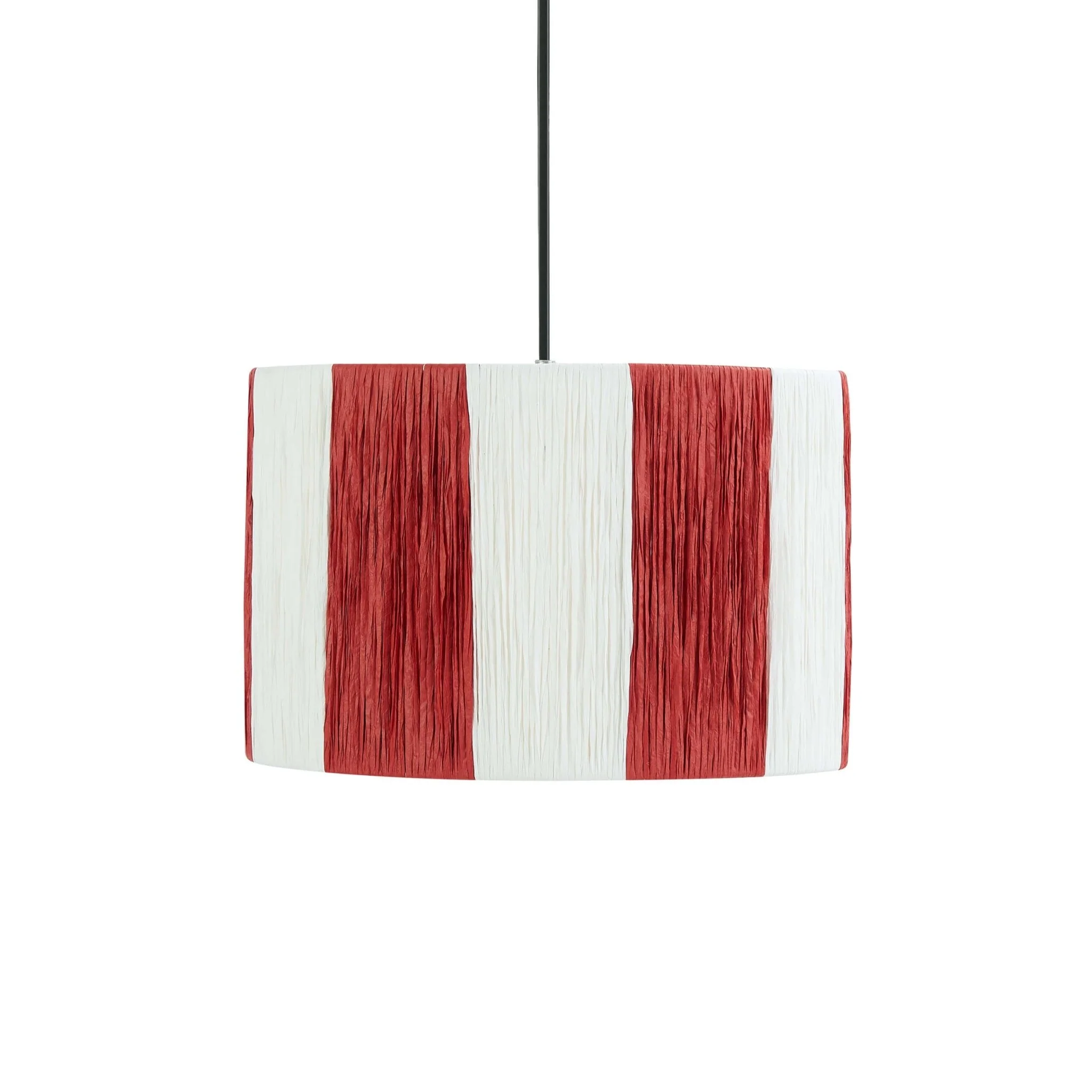 Abi Raffia Stripe Ceiling Shade - Red - Image 4