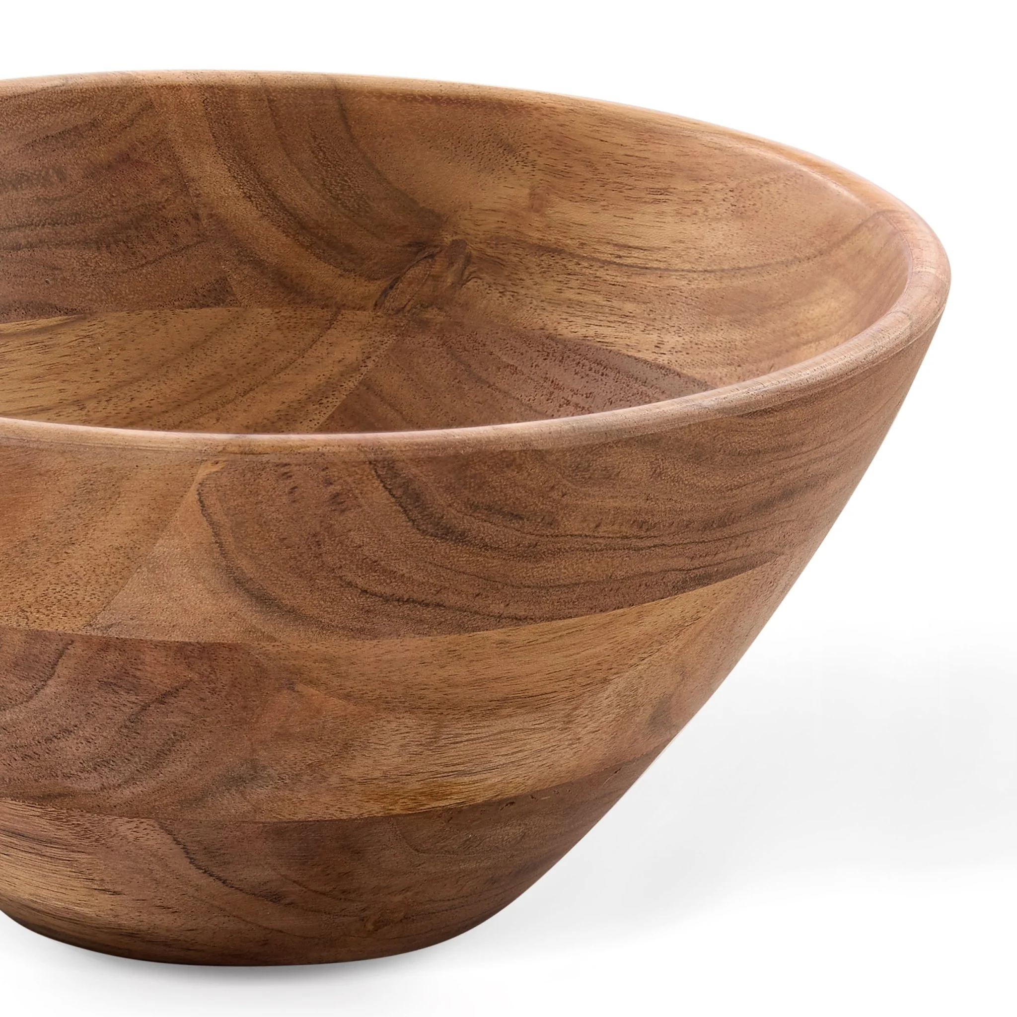 Acacia Salad Bowl with Servers - Natural - Image 7