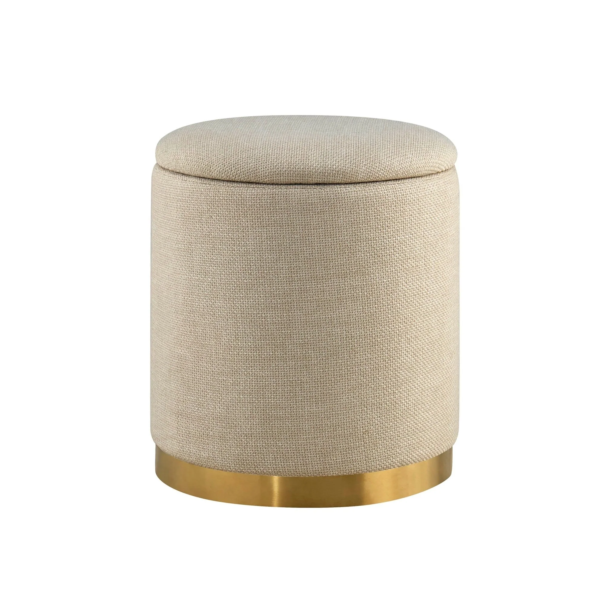 Adelaide Gold Base Storage Stool - Beige - Image 2