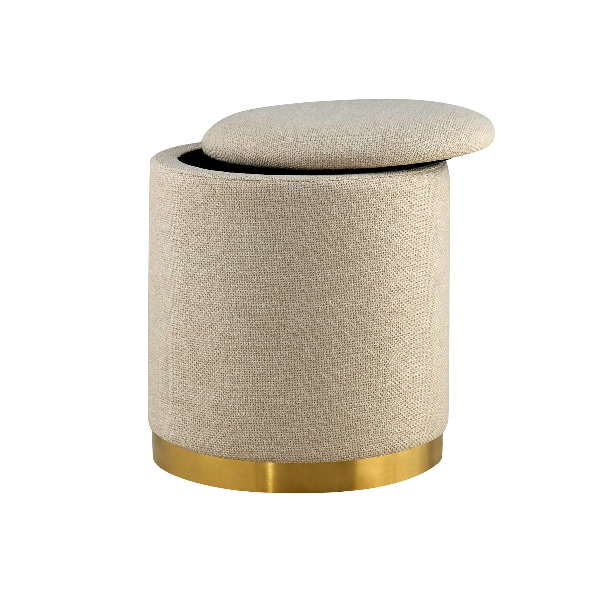Adelaide Gold Base Storage Stool - Beige - Image 3