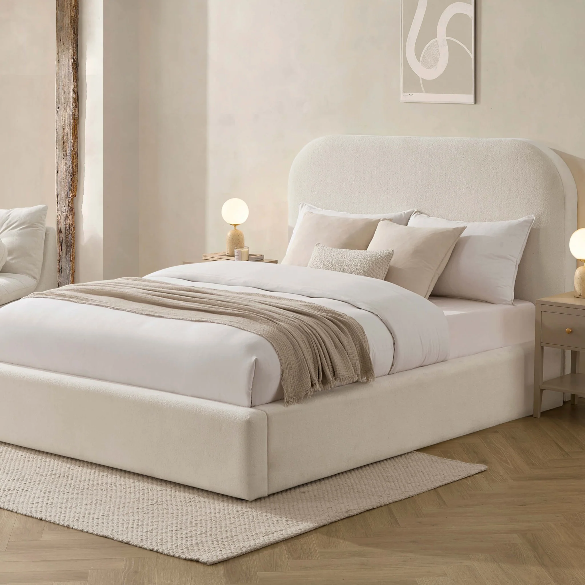 Aintree Ottoman Storage Bed - Teddy Cream - Image 3