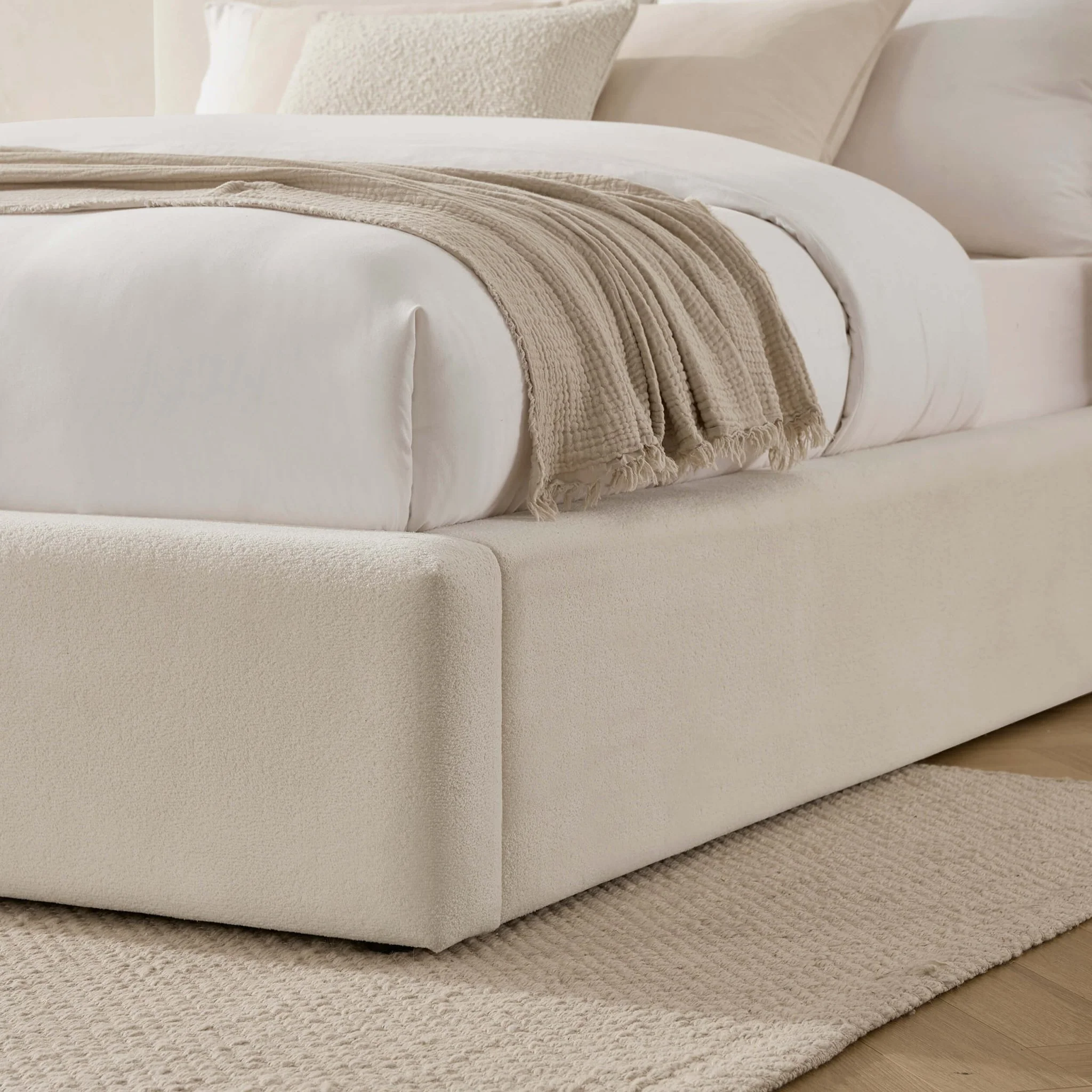 Aintree Ottoman Storage Bed - Teddy Cream - Image 8
