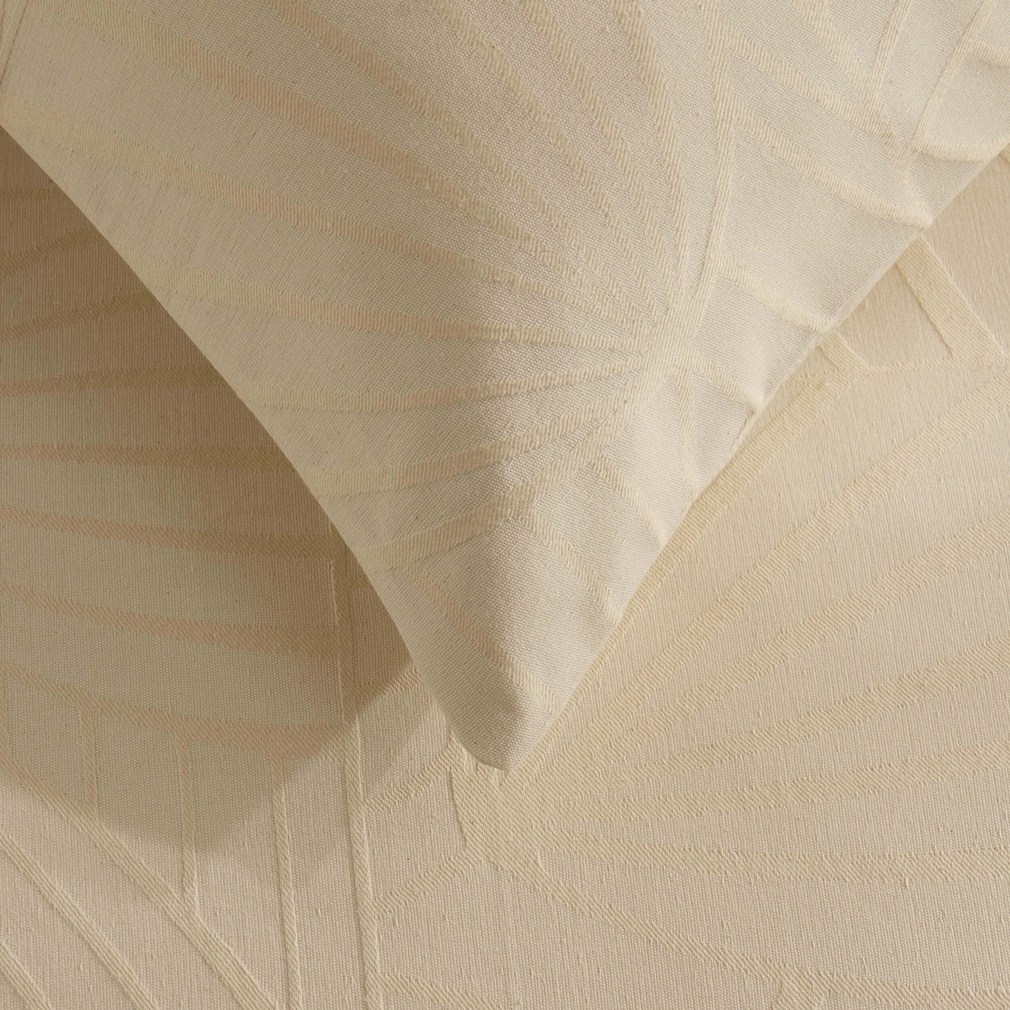 Alanna Linen Look Jacquard 100% Cotton Duvet Cover & Pillowcase Set - Natural - Image 4