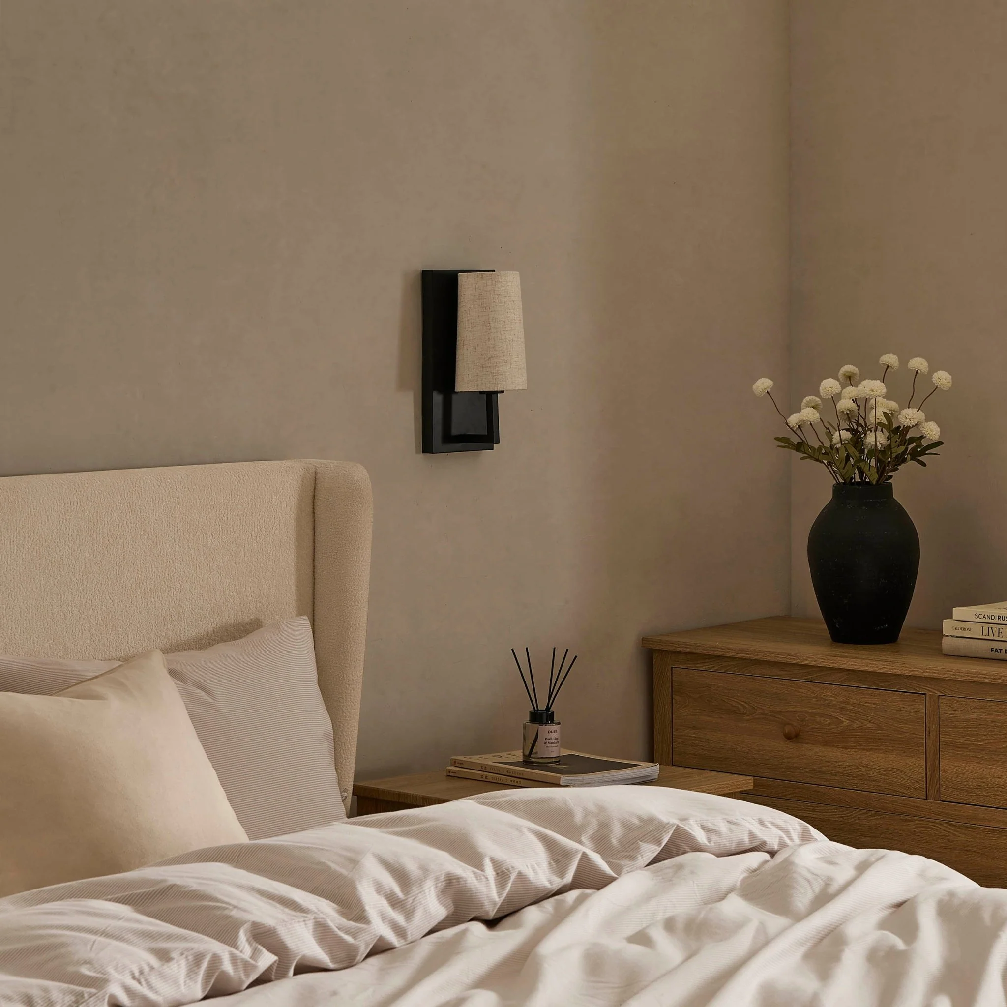 Alban LED Rechargeable Wall Light - Black - Image 2