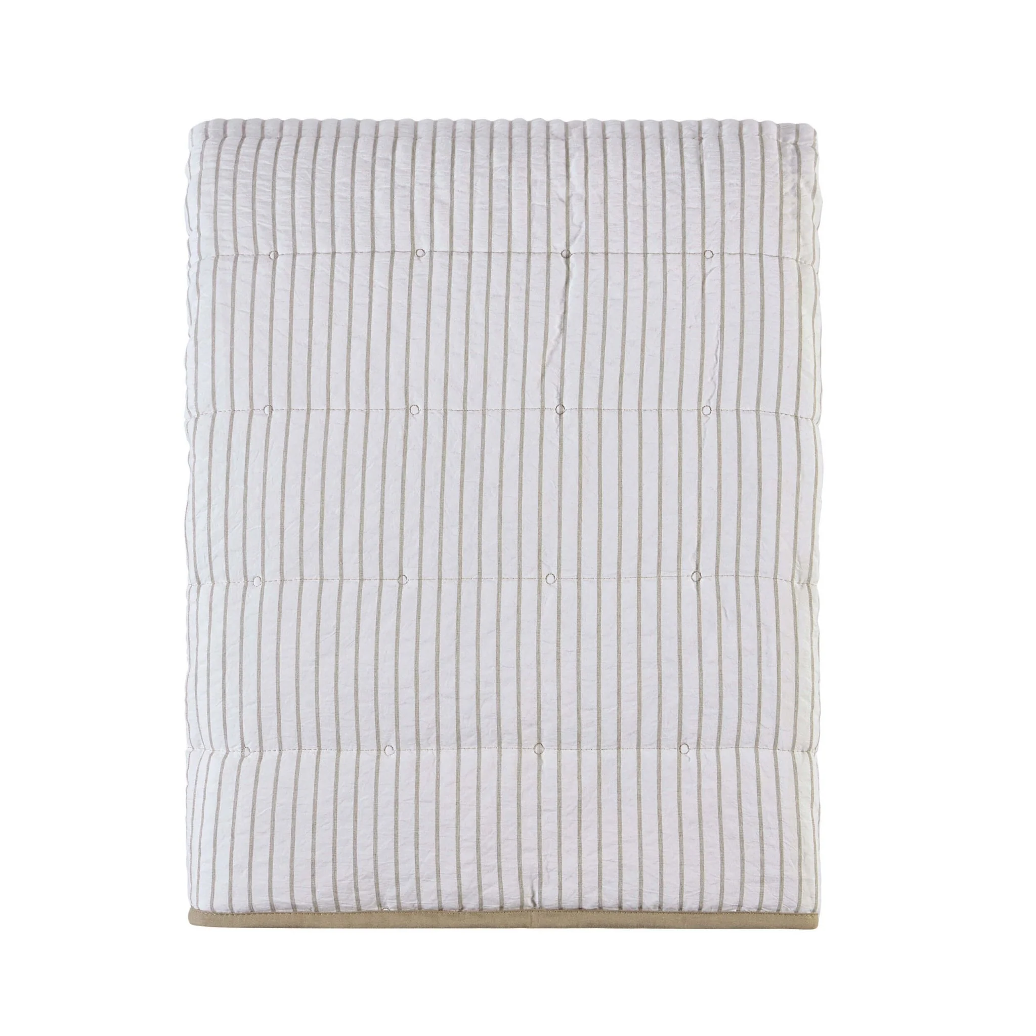 Albi Stripe Seersucker Bedspread - Natural/White - Image 6