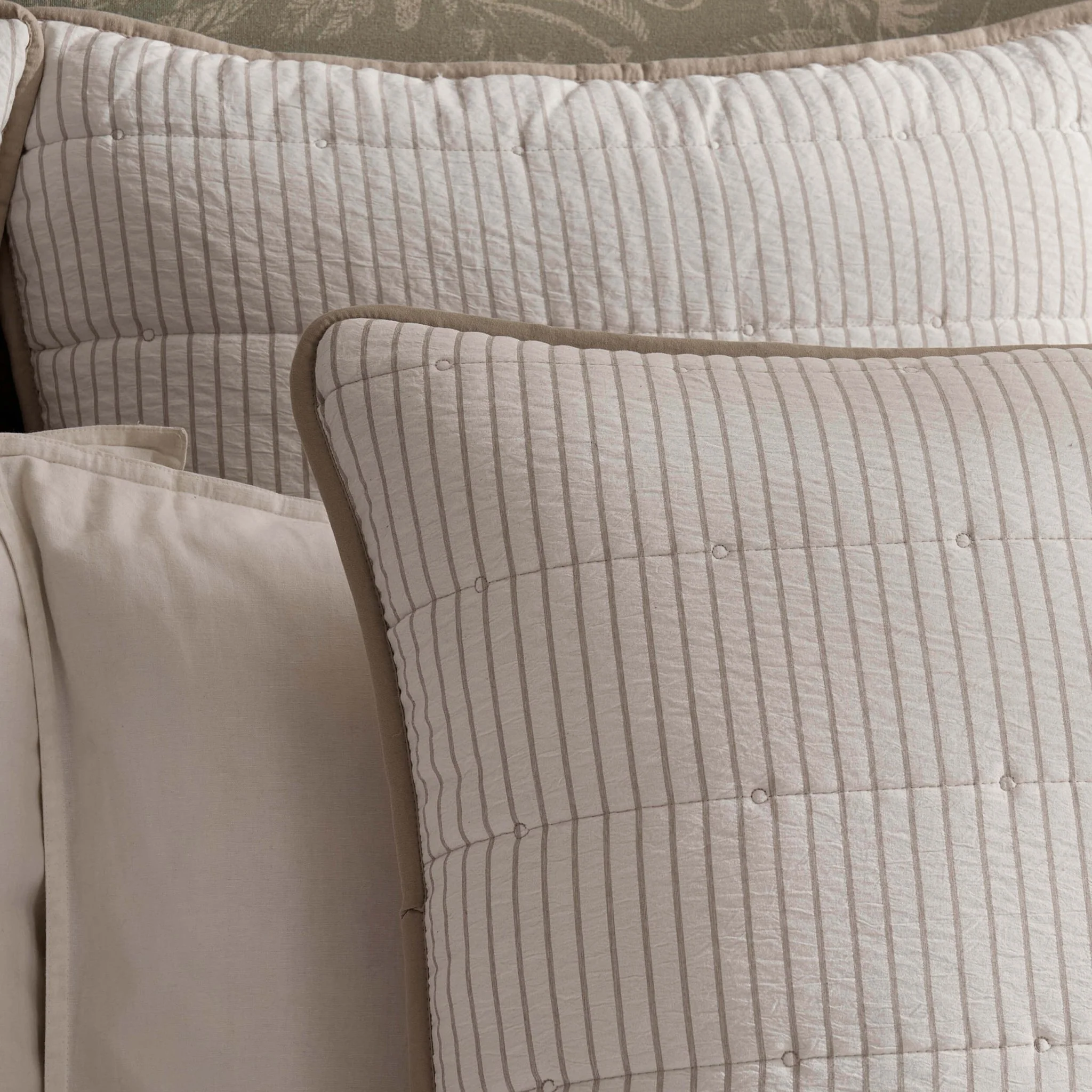 Albi Stripe Seersucker Cushion Cover - Natural/White - Image 4