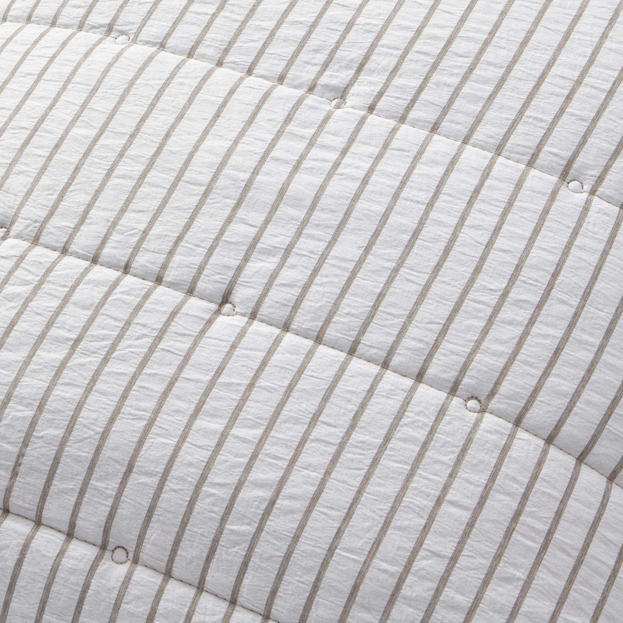 Albi Stripe Seersucker Cushion Cover - Natural/White - Image 7