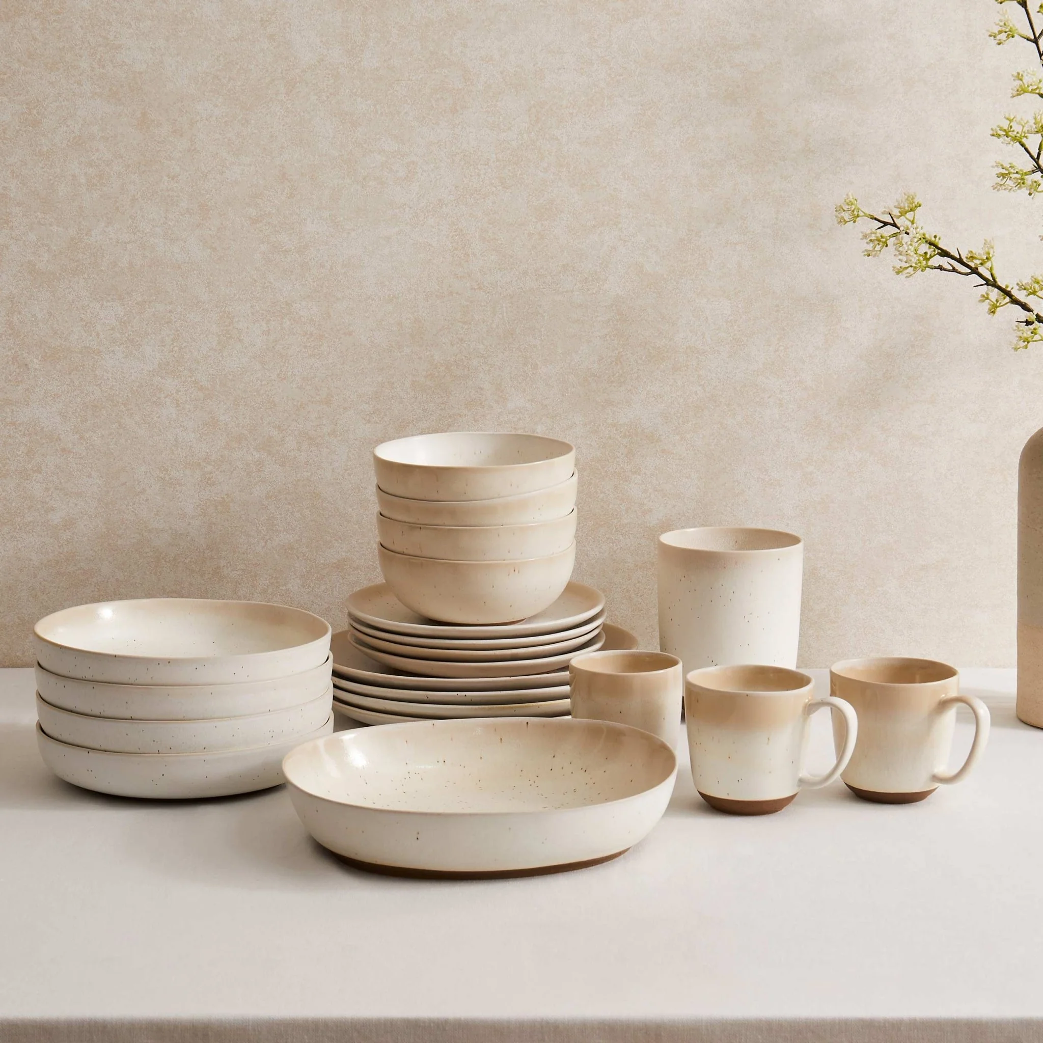 Alfredo Speckled Stoneware Serving Bowl - Natural - Image 2