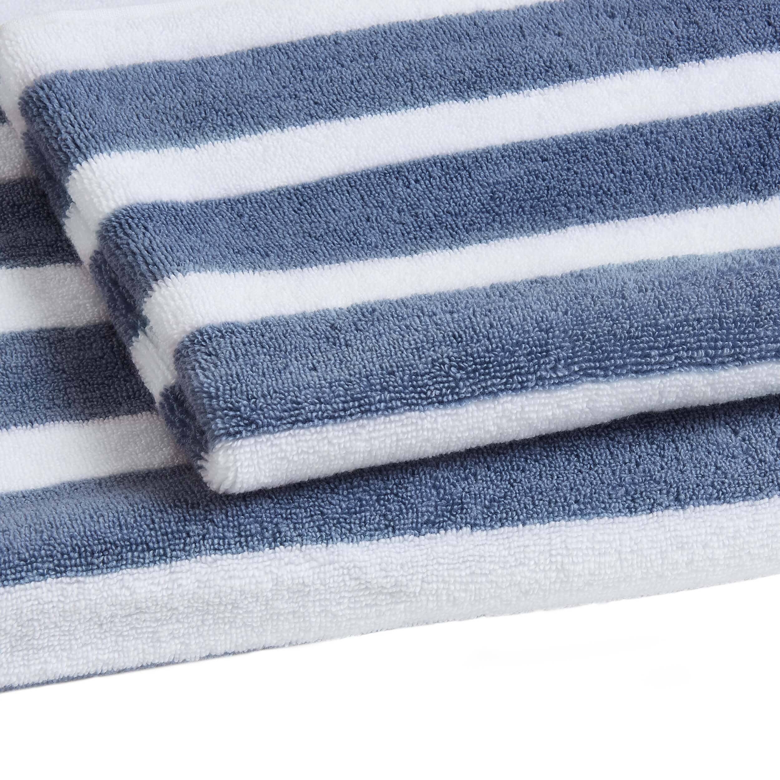 Algarve Luxury Stripe Towel Collection - French Blue - Image 5
