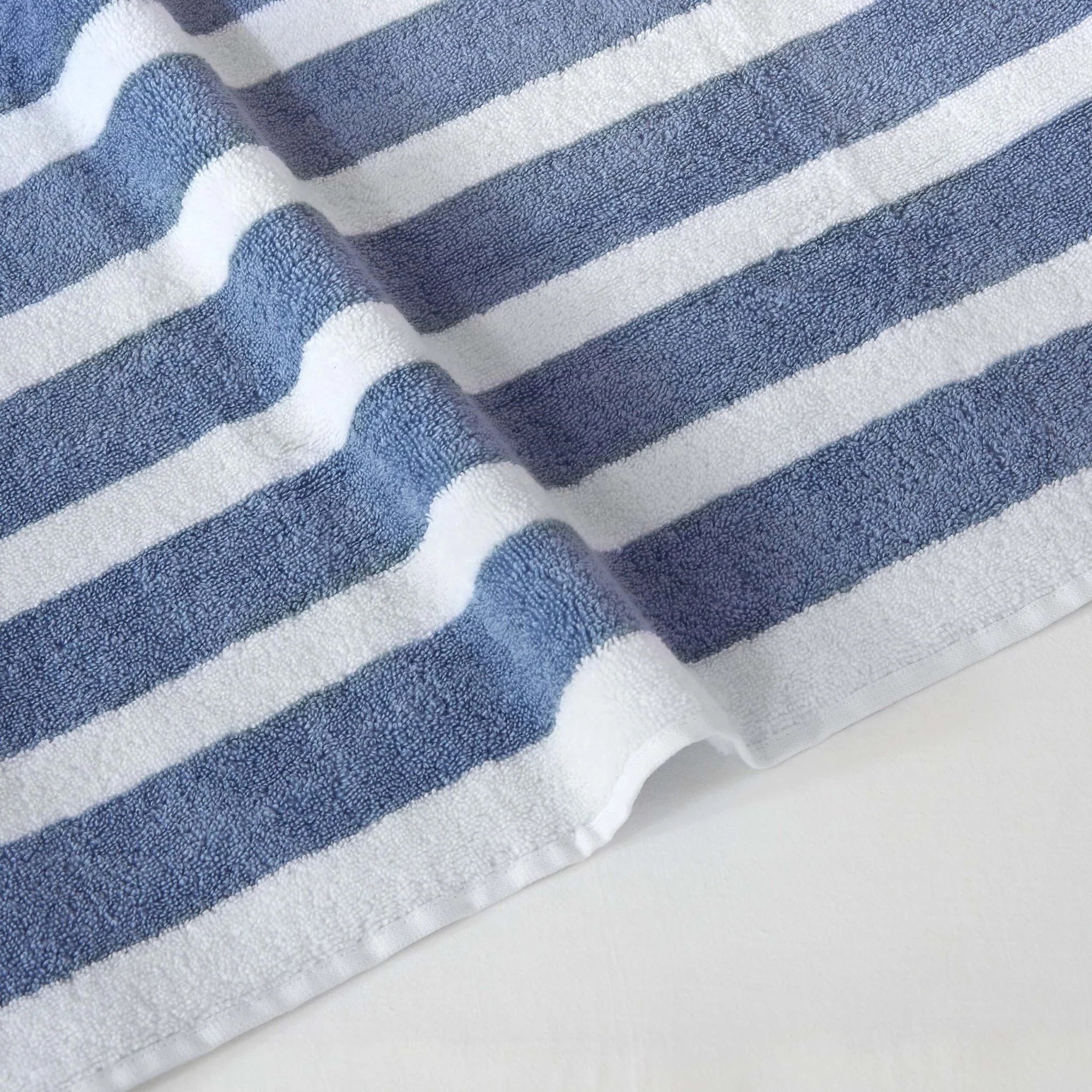 Algarve Luxury Stripe Towel Collection - French Blue - Image 7