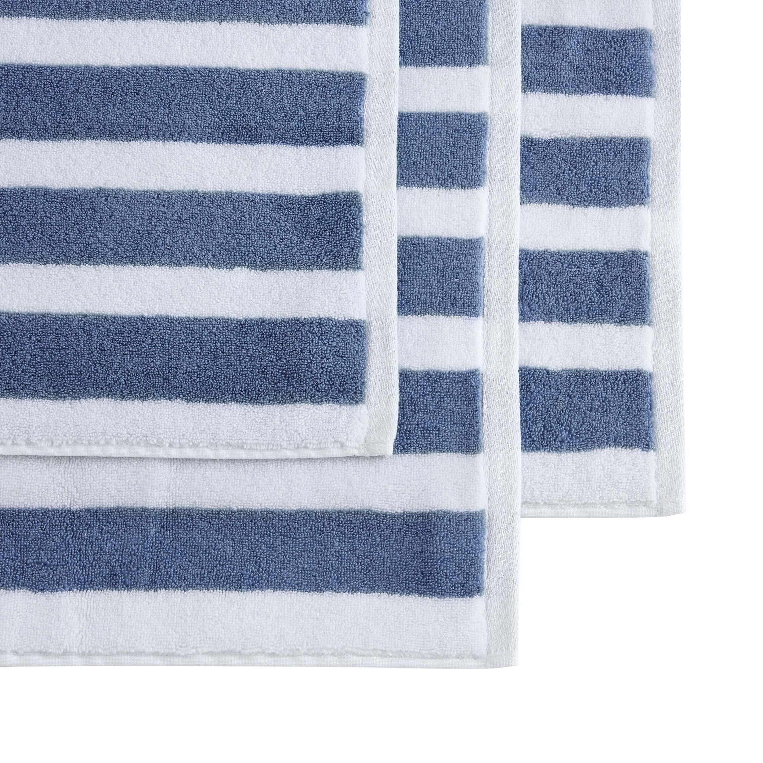 Algarve Luxury Stripe Towel Collection - French Blue - Image 8