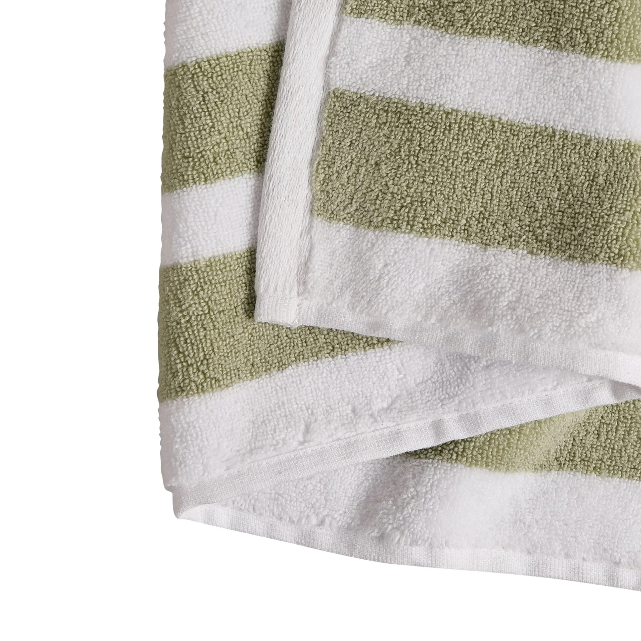 Algarve Luxury Stripe Towel Collection - Olive - Image 4