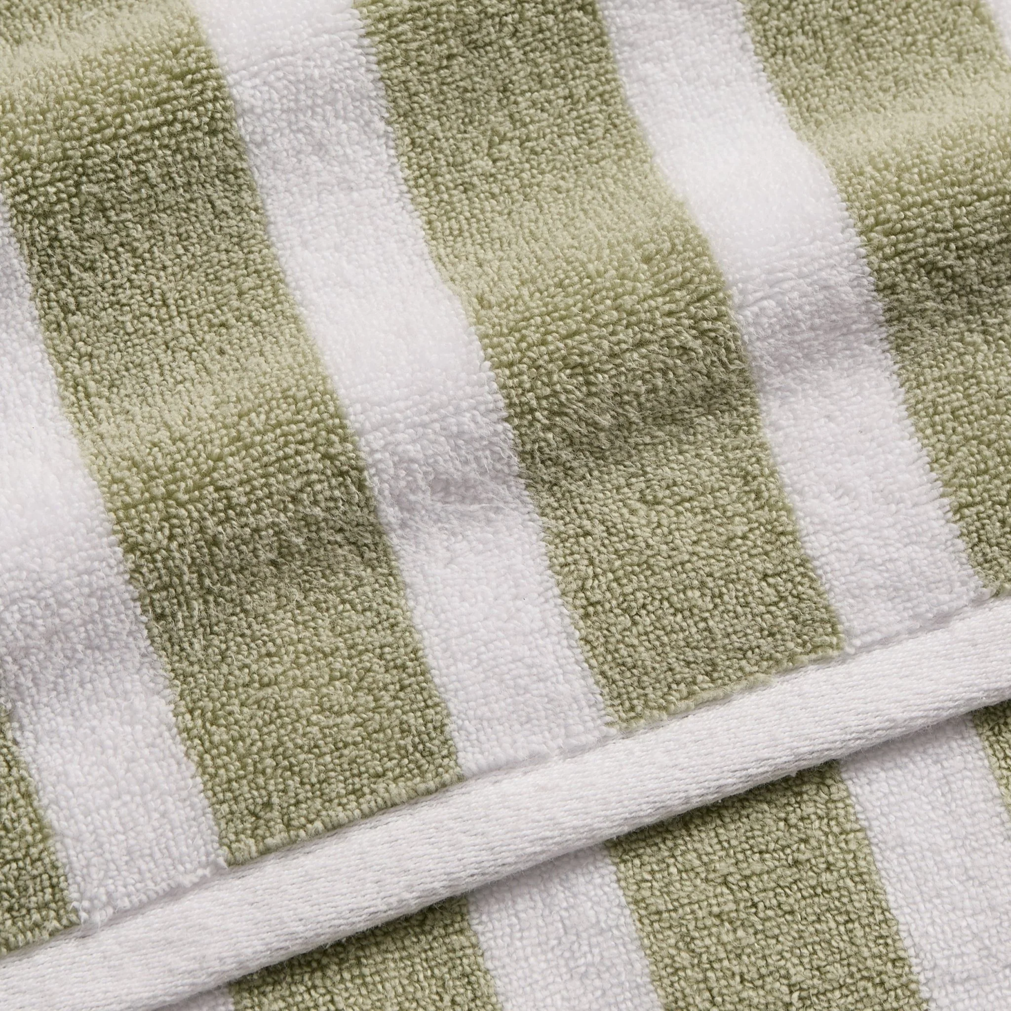 Algarve Luxury Stripe Towel Collection - Olive - Image 5