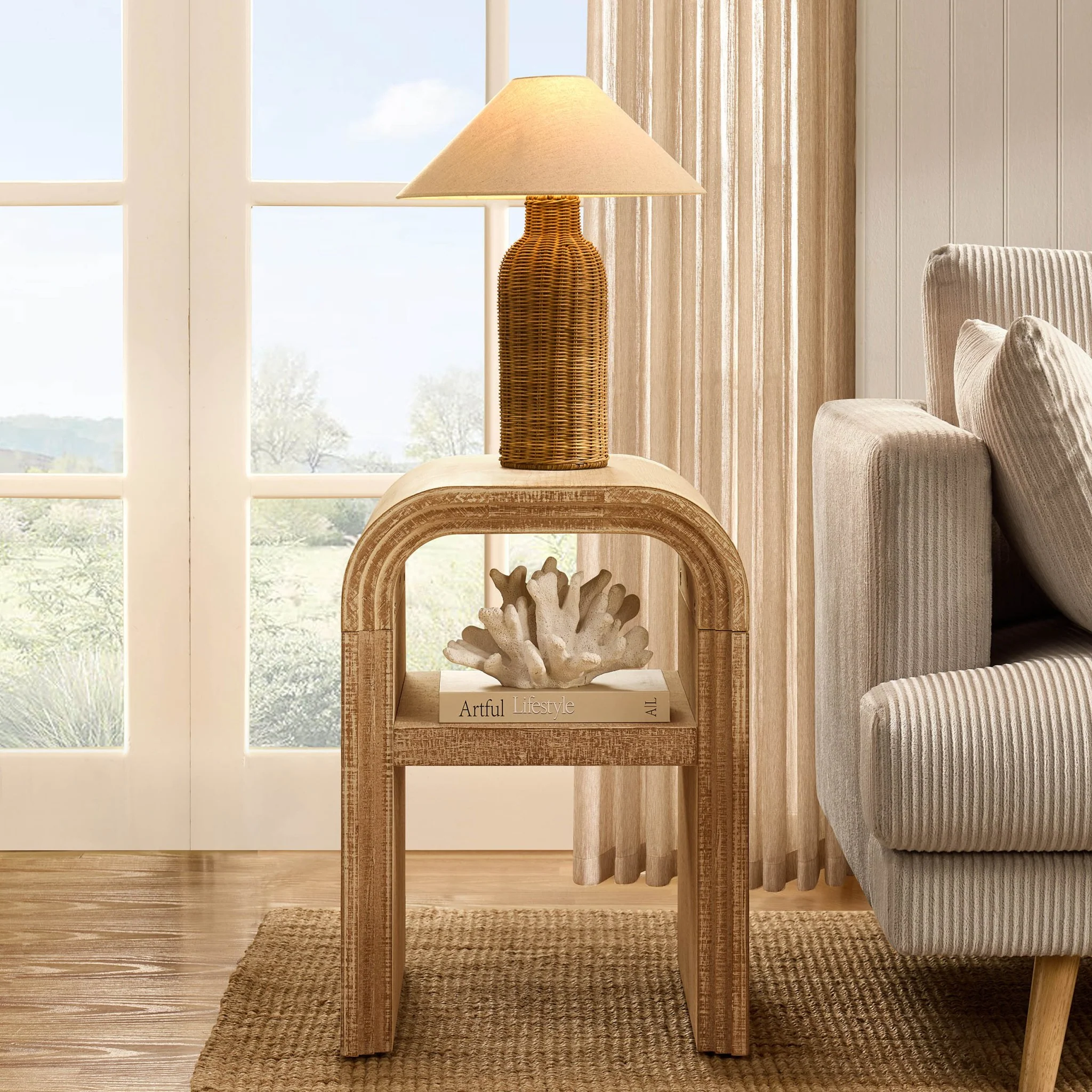 Alora Side Table- Washed Wood - Image 2