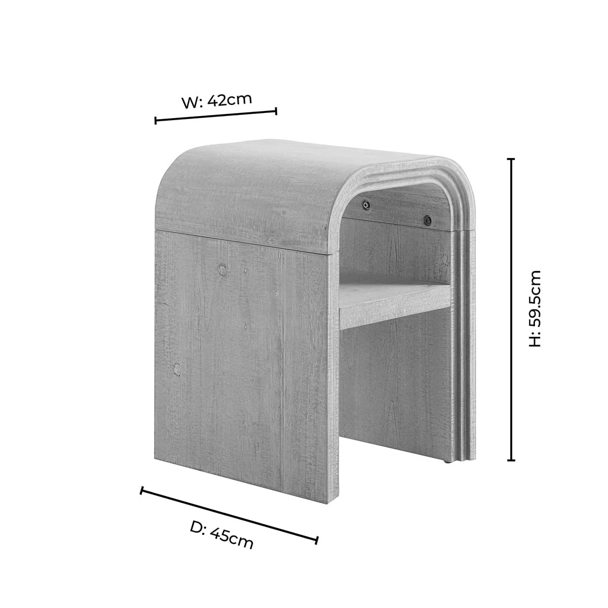 Alora Side Table- Washed Wood - Image 8