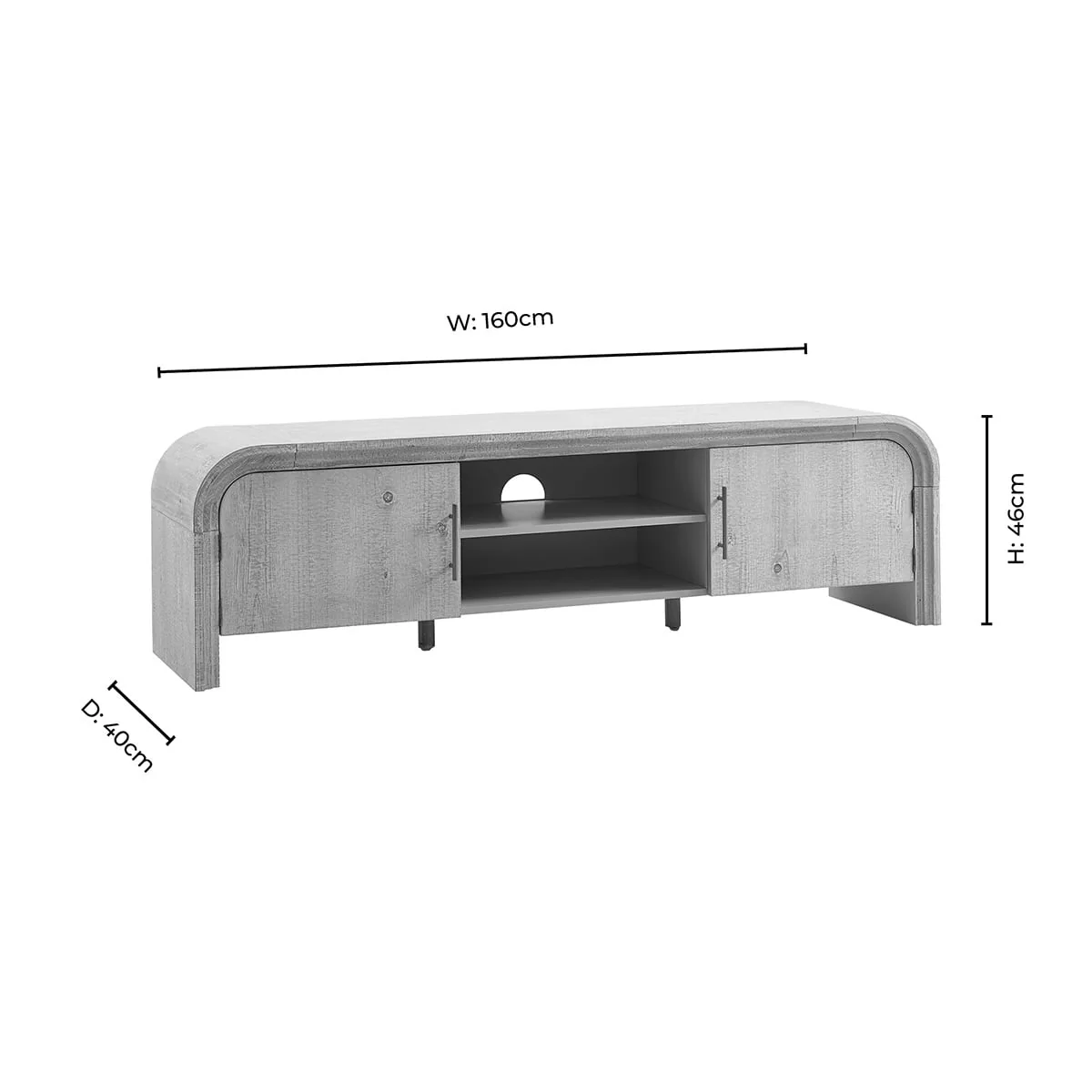Alora Tv Unit for TVs up to 60"- Washed Wood - Image 7