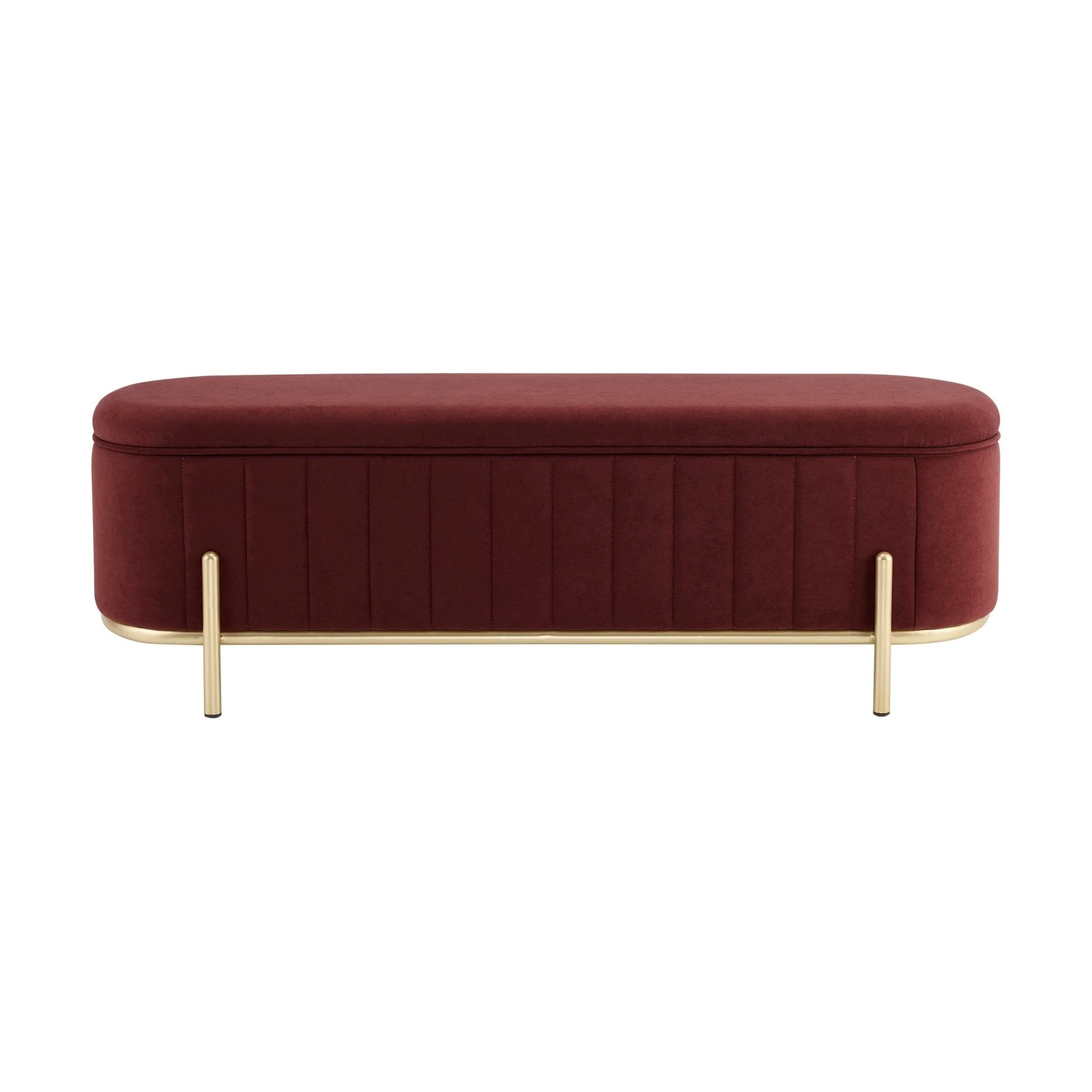 Altrincham Panelled Storage Ottoman - Rust - Image 2