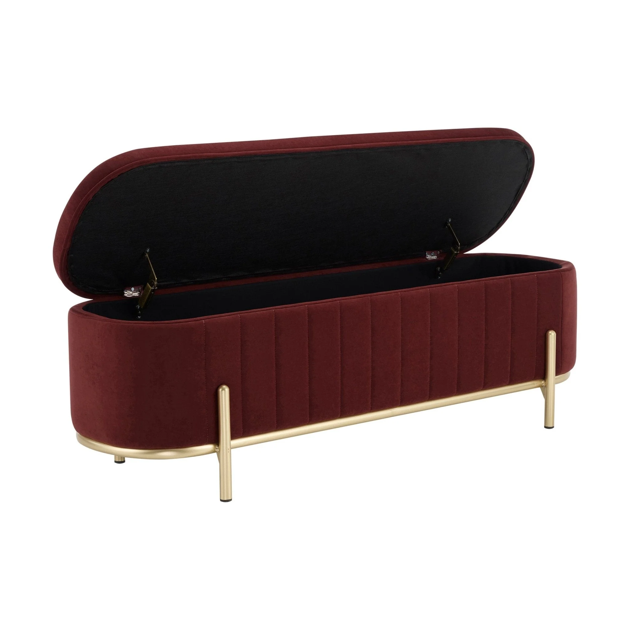 Altrincham Panelled Storage Ottoman - Rust - Image 3