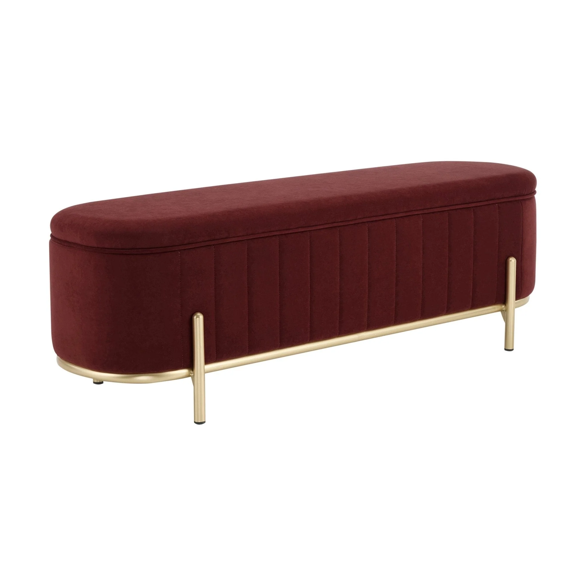Altrincham Panelled Storage Ottoman - Rust - Image 5