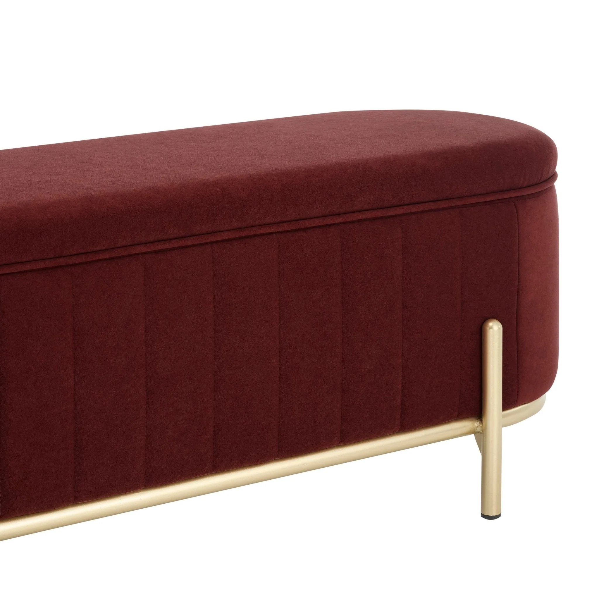 Altrincham Panelled Storage Ottoman - Rust - Image 6