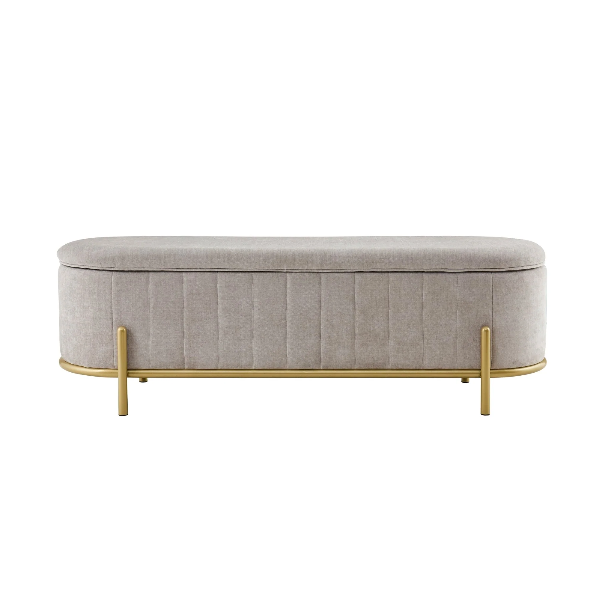 Altrincham Storage Ottoman - Chenille Light Grey - Image 2