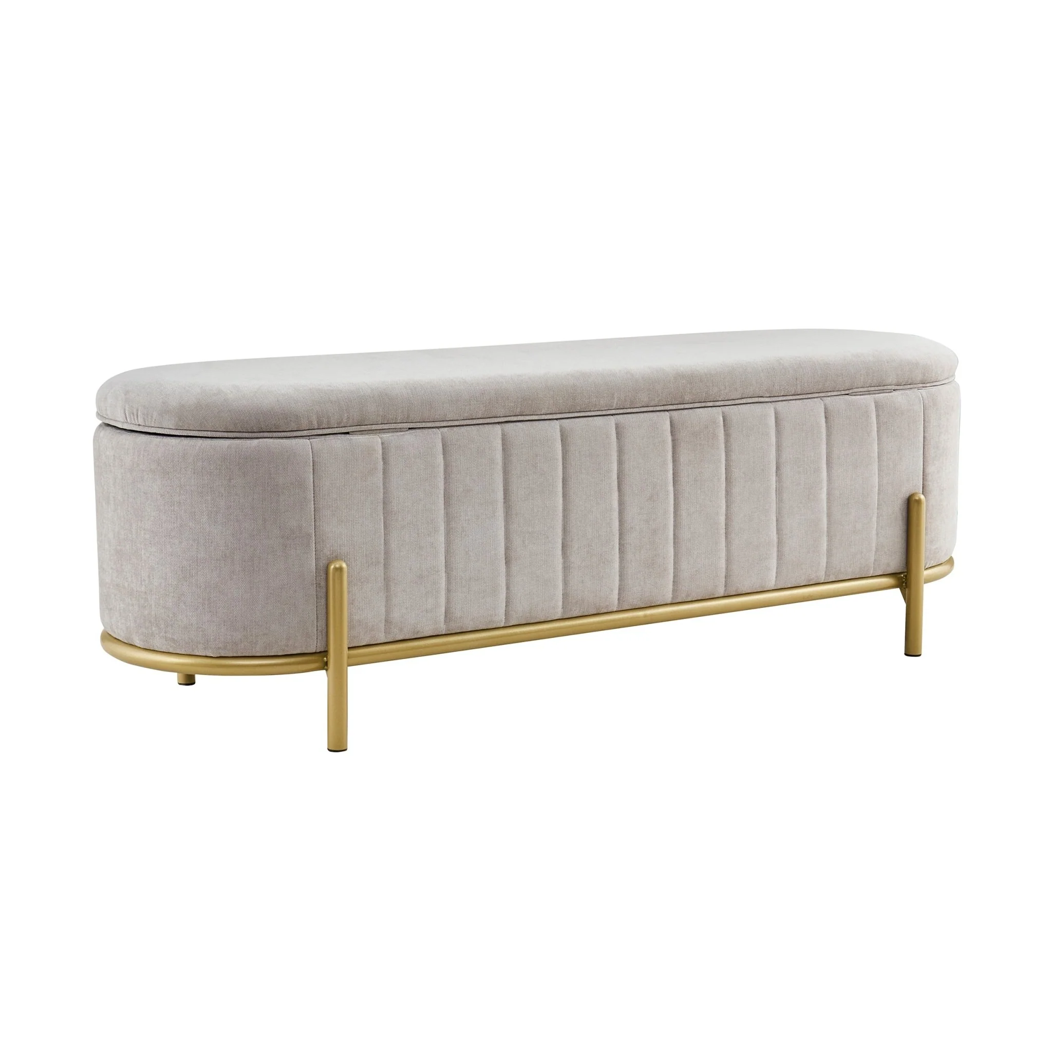 Altrincham Storage Ottoman - Chenille Light Grey - Image 3