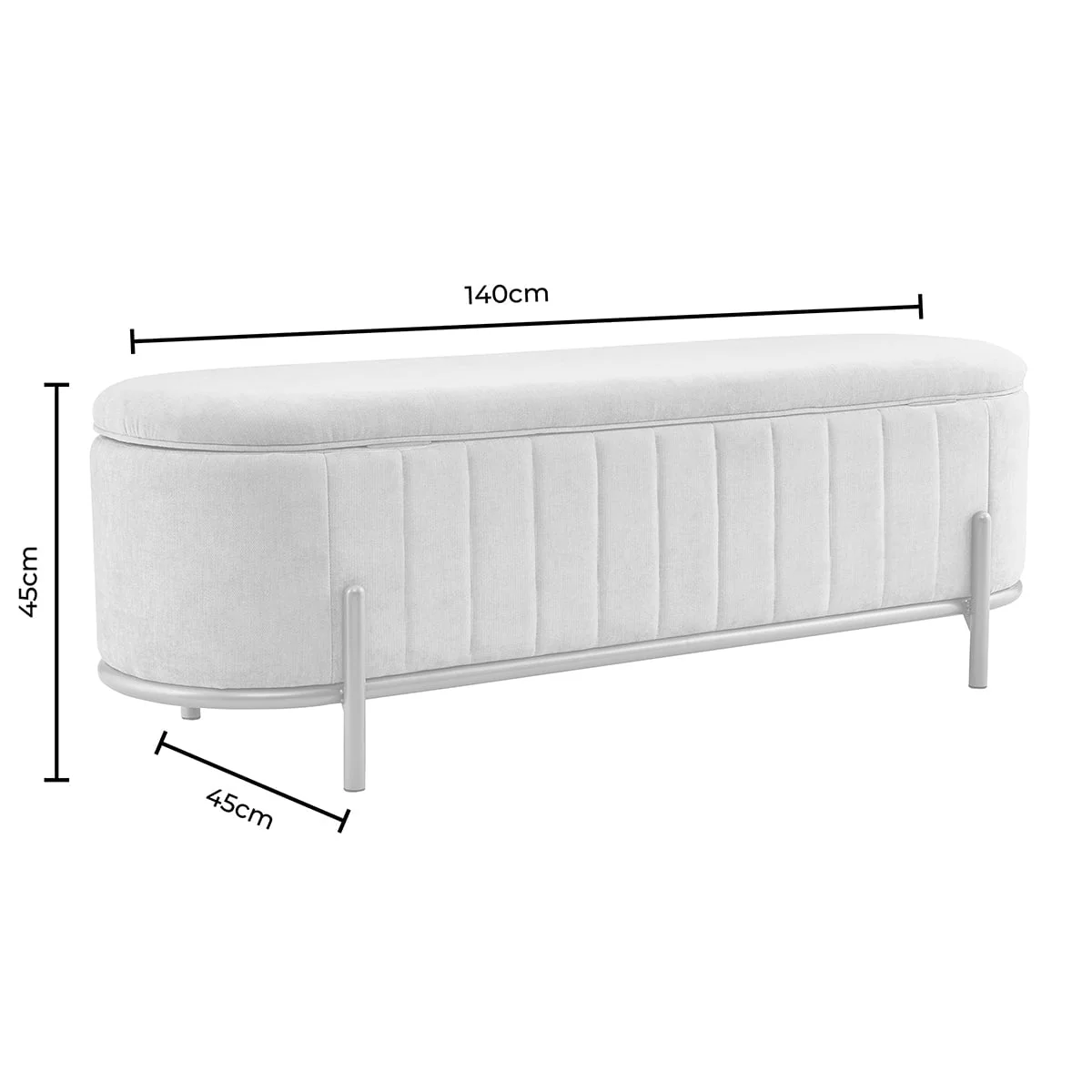 Altrincham Storage Ottoman - Chenille Light Grey - Image 7