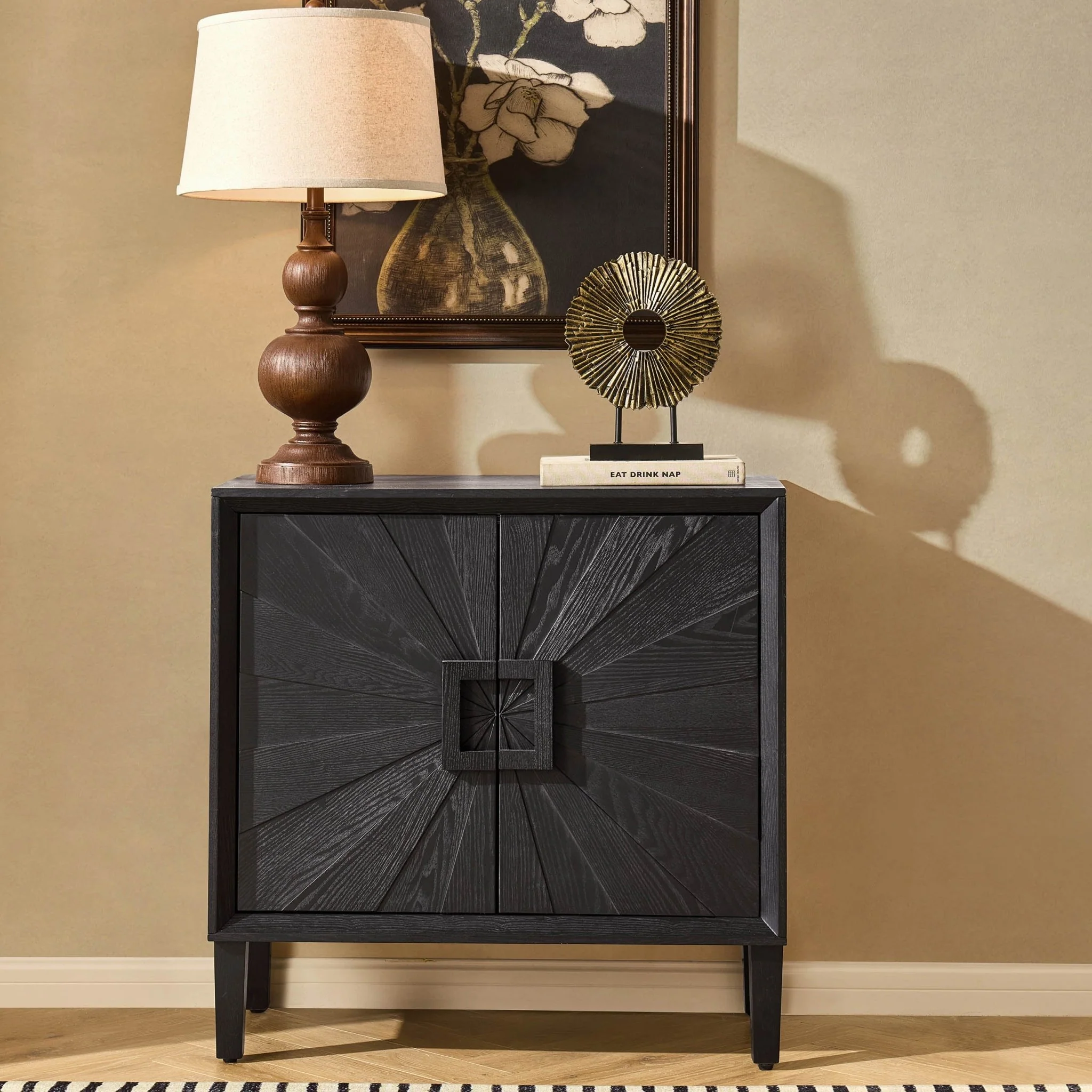 Amaya Ash 2 Door Sideboard - Black - Image 2