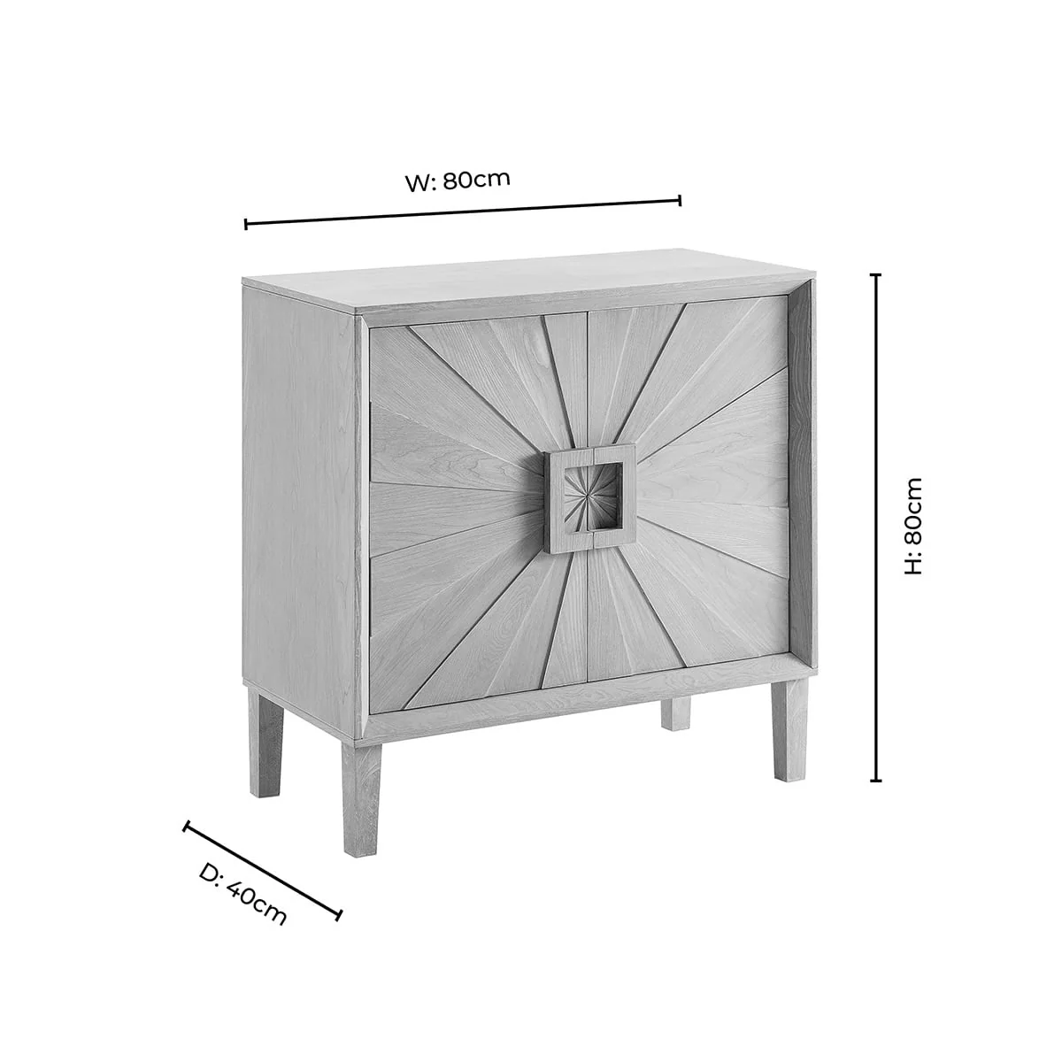 Amaya Ash 2 Door Sideboard - Light Wood - Image 8