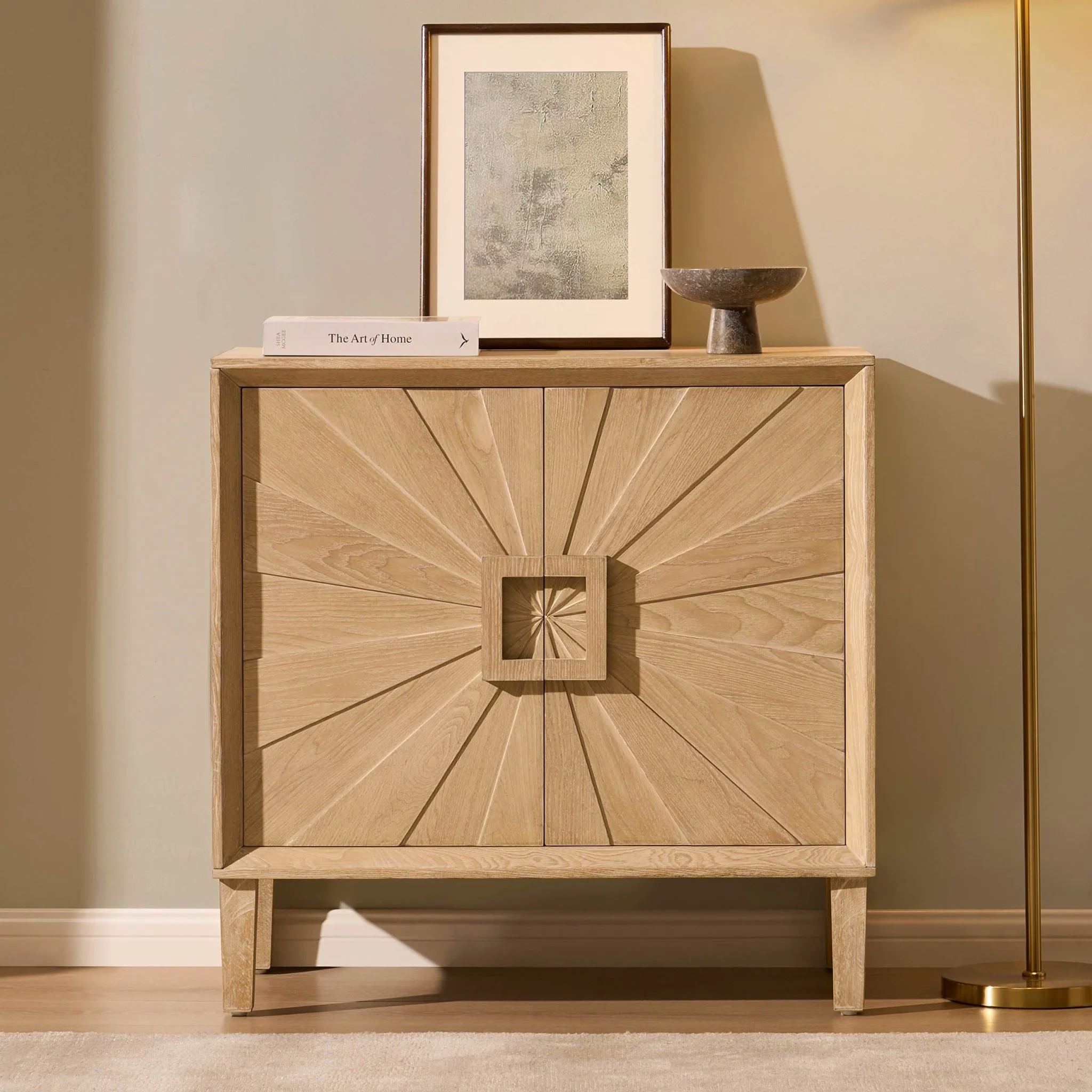 Amaya Ash 2 Door Sideboard - Light Wood - Image 2