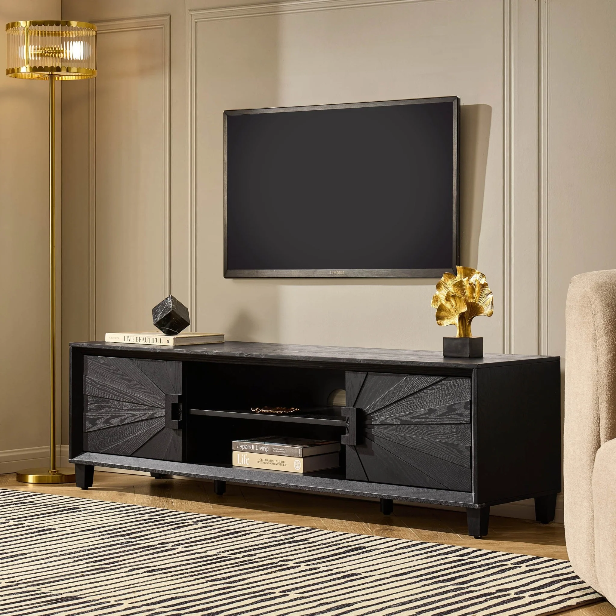 Amaya Ash Tv Unit for TVs up to 65" - Black - Image 2
