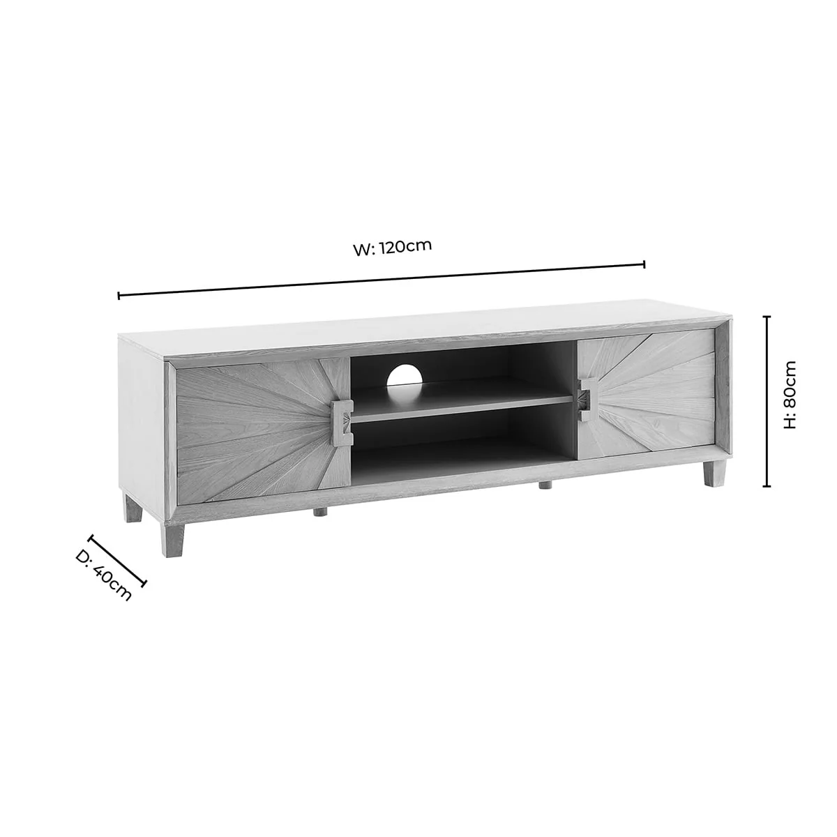 Amaya Ash Tv Unit for TVs up to 65" - Black - Image 8