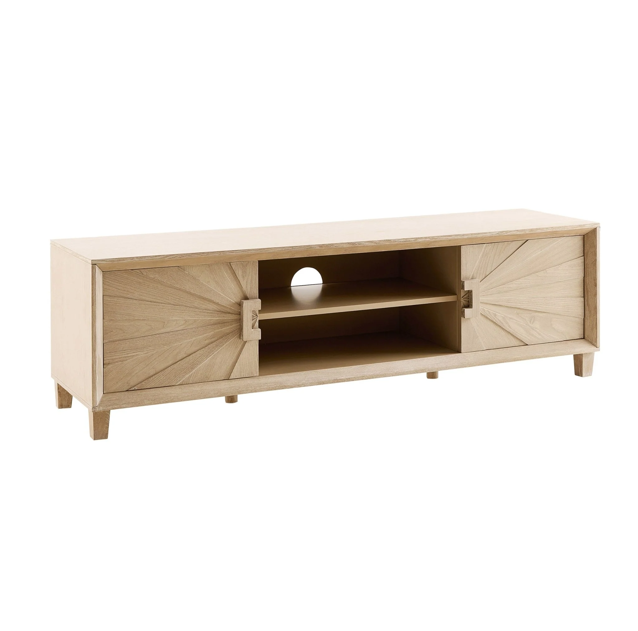 Amaya Ash Tv Unit for TVs up to 65"- Light Wood - Image 3