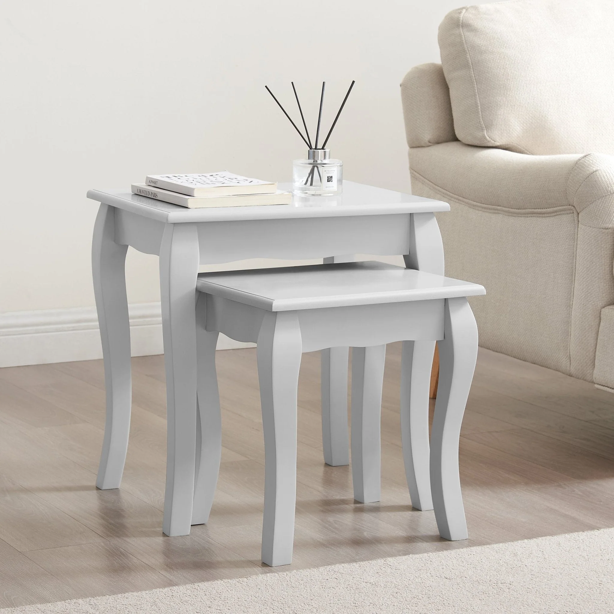 Amelie Nesting Side Table - Light Grey