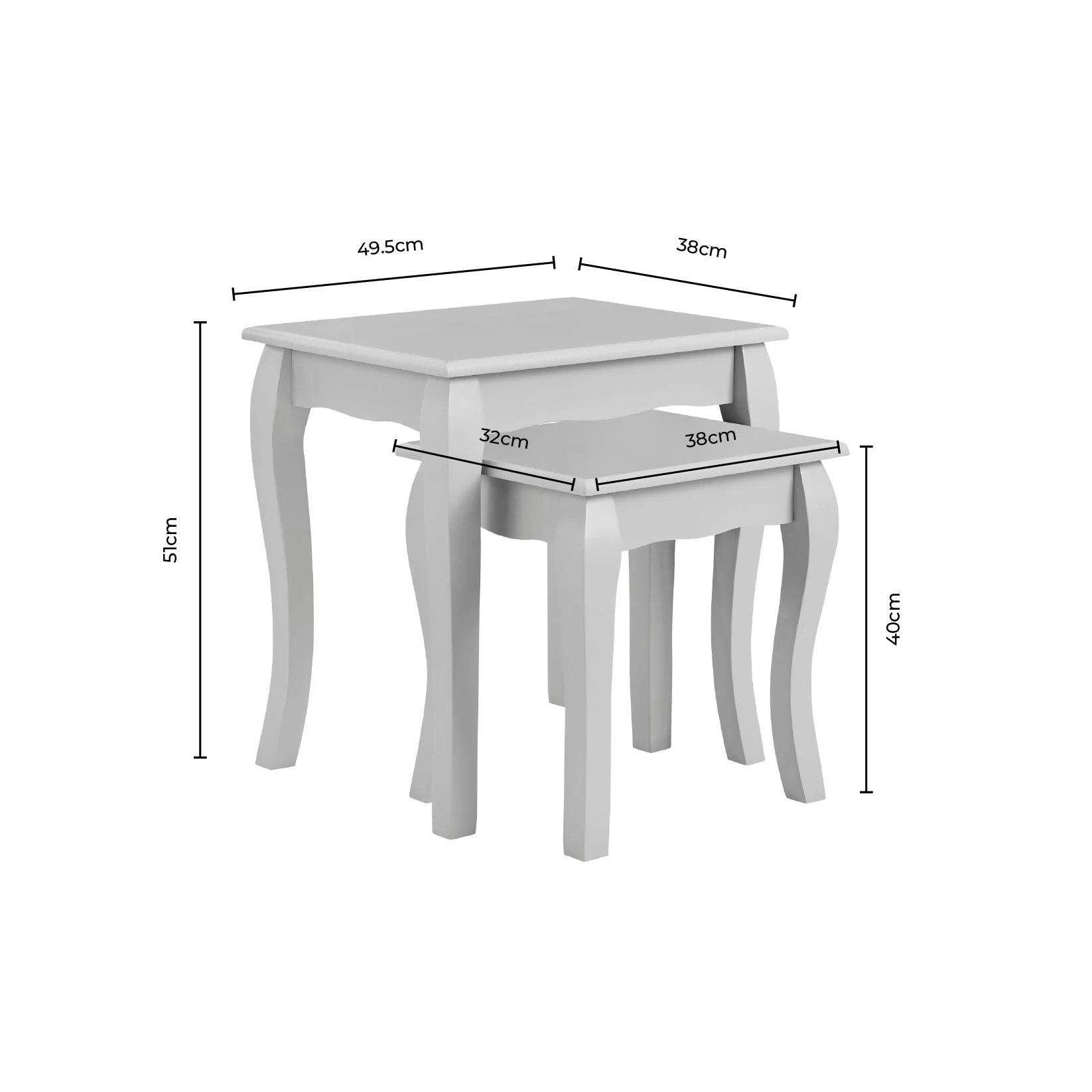 Amelie Nesting Side Table - Light Grey - Image 7