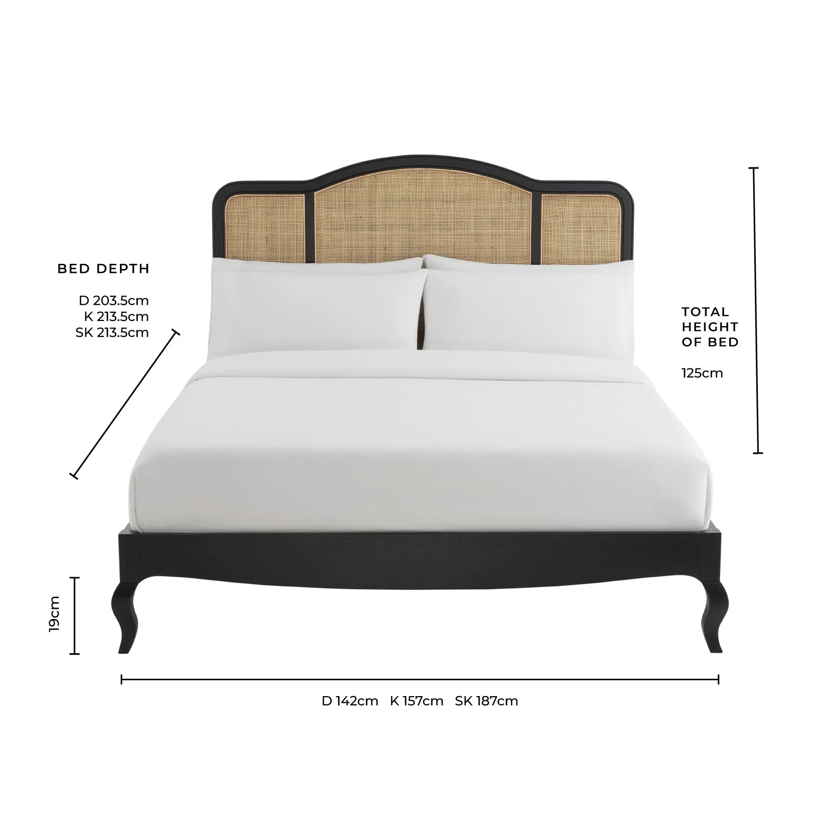 Annecy Rattan Bed Frame - Black - Image 11