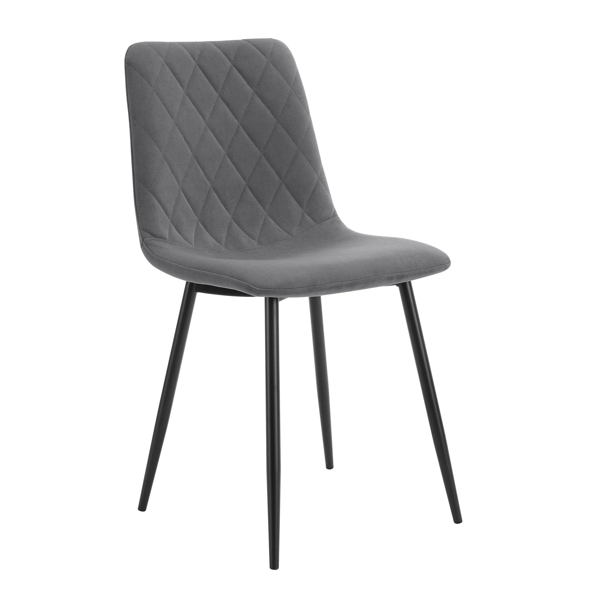 Annie Set Of 2 Dining Chairs - Velvet - Grey - Image 3