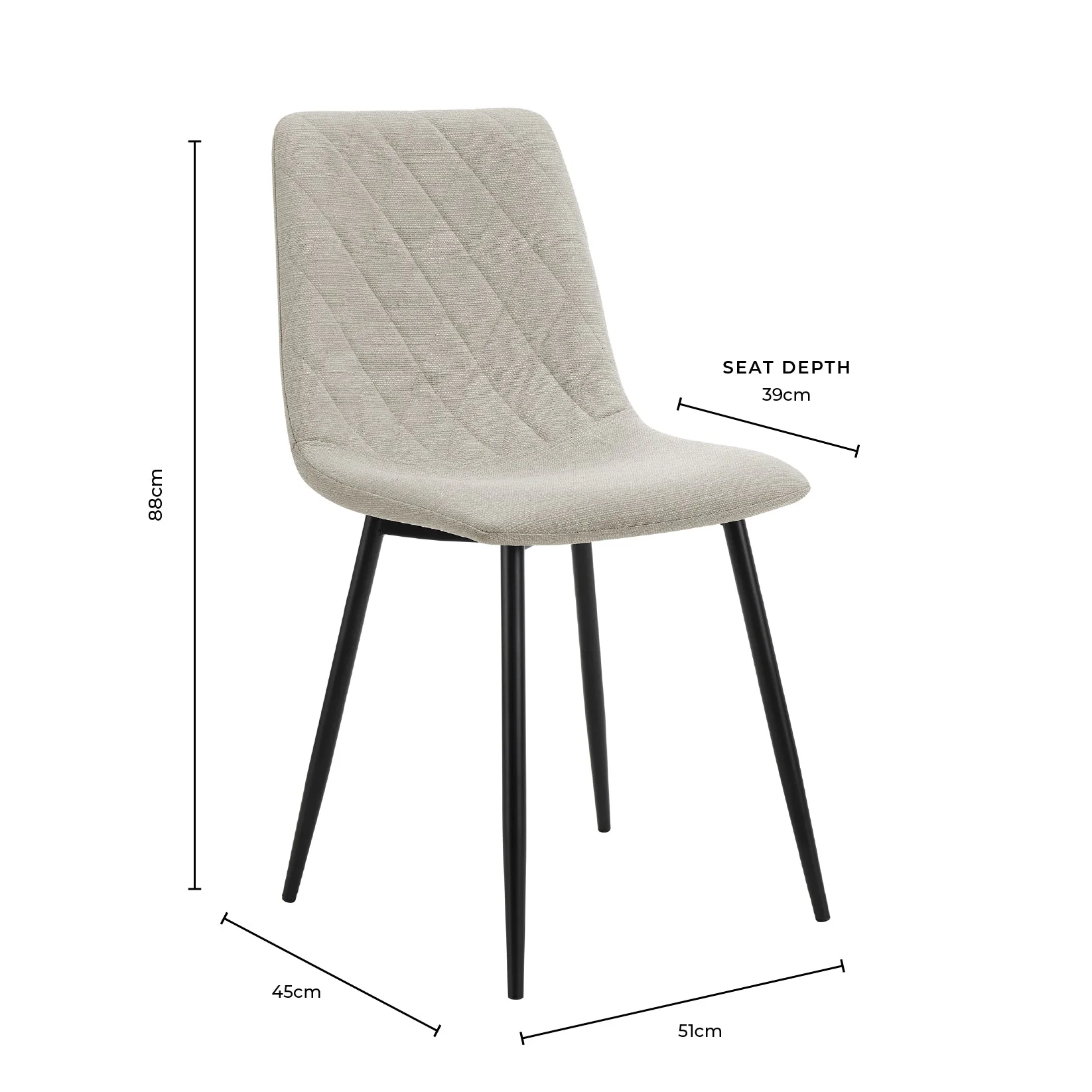 Annie Set Of 2 Dining Chairs - Velvet - Grey - Image 9