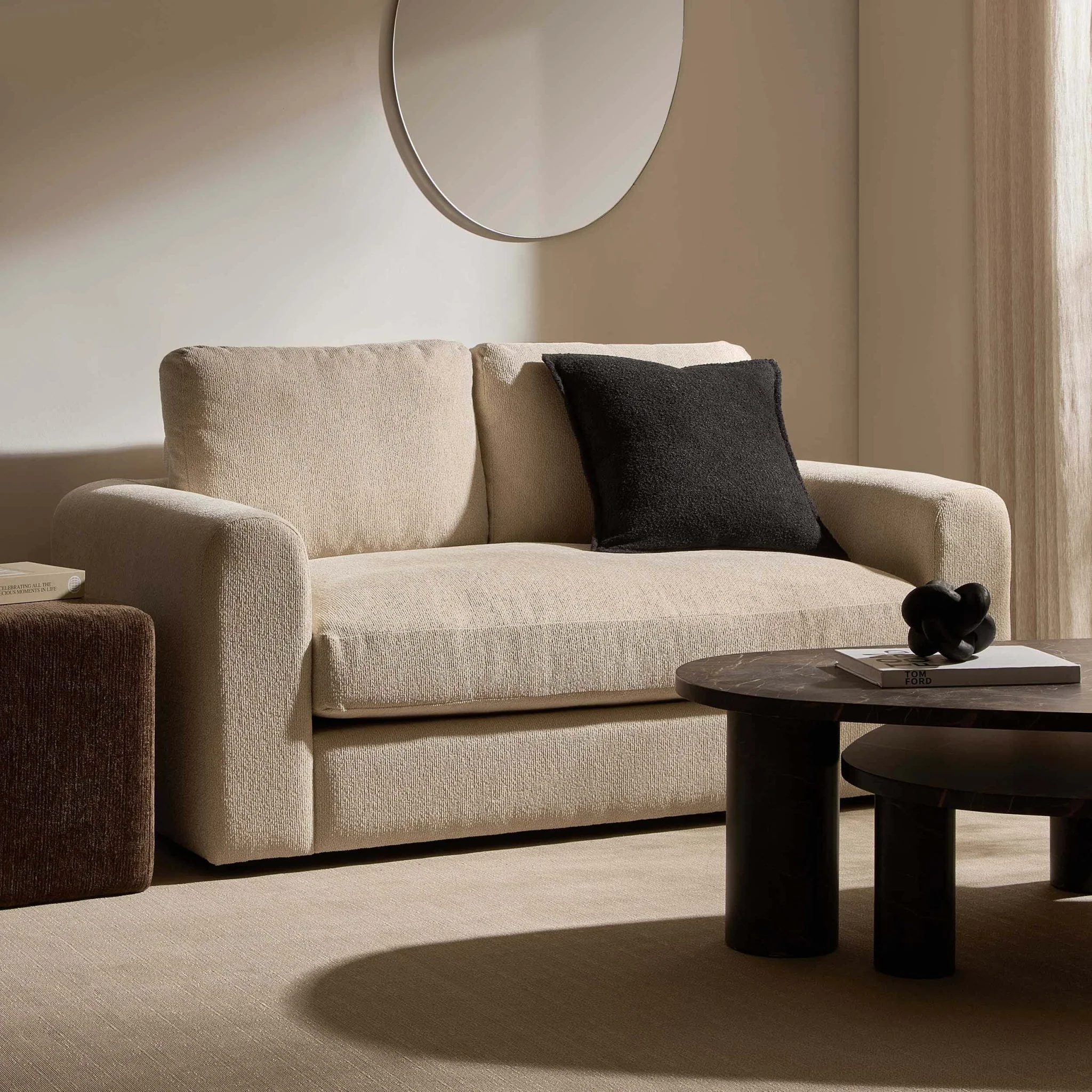 Antalya 2 Seater Sofa - Sand Boucle