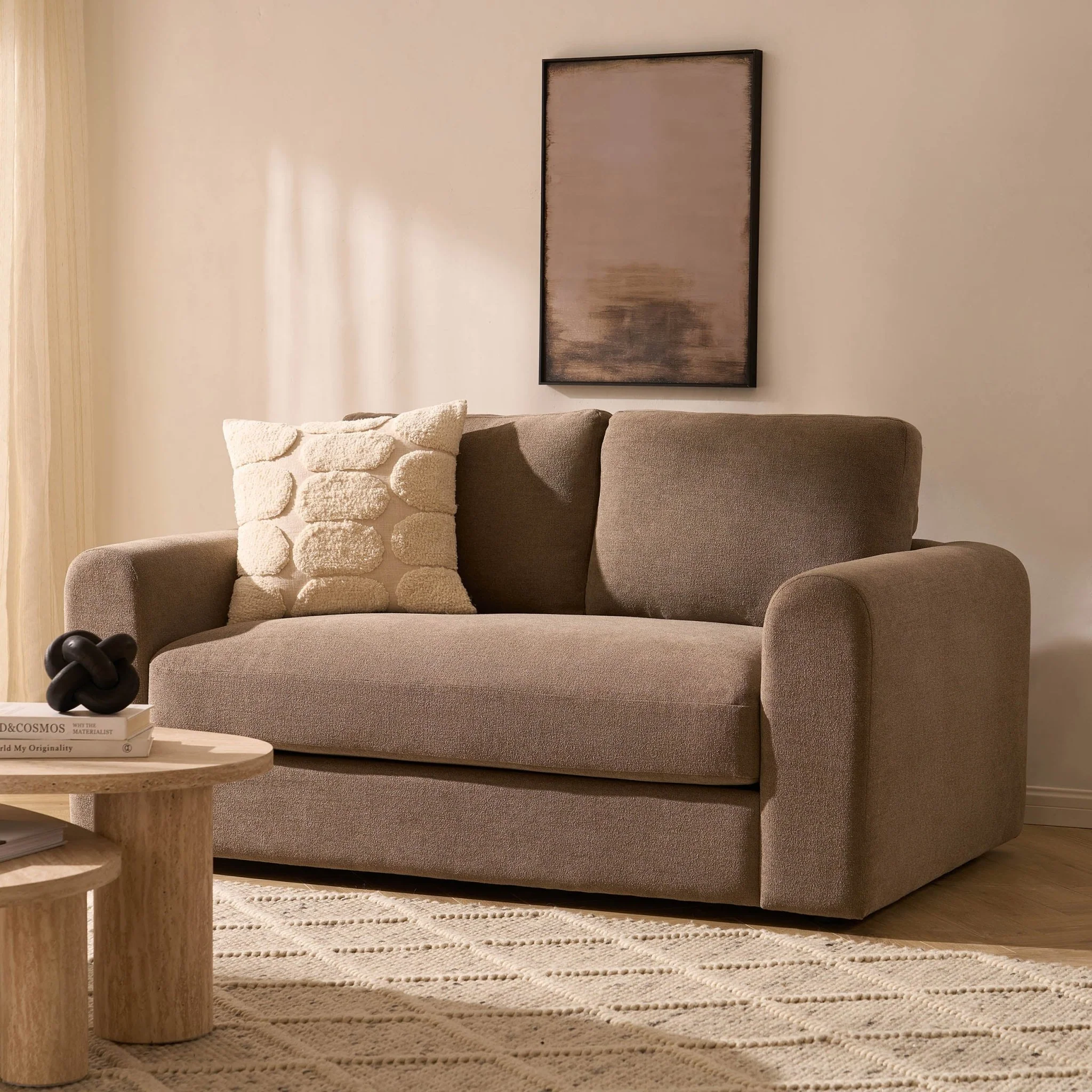 Antalya 2 Seater Sofa - Chenille Mushroom