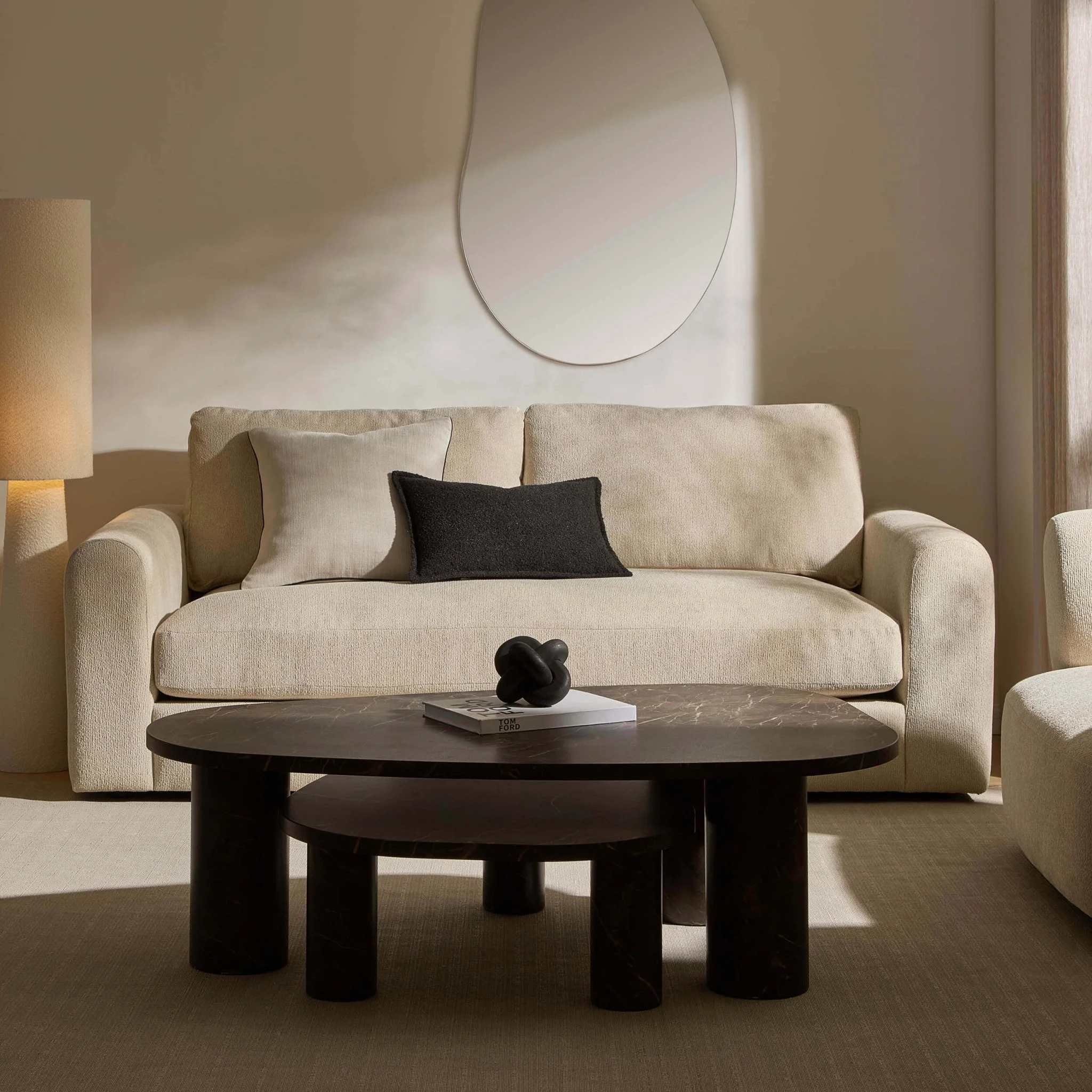 Antalya 3 Seater Sofa - Sand Boucle - Image 2