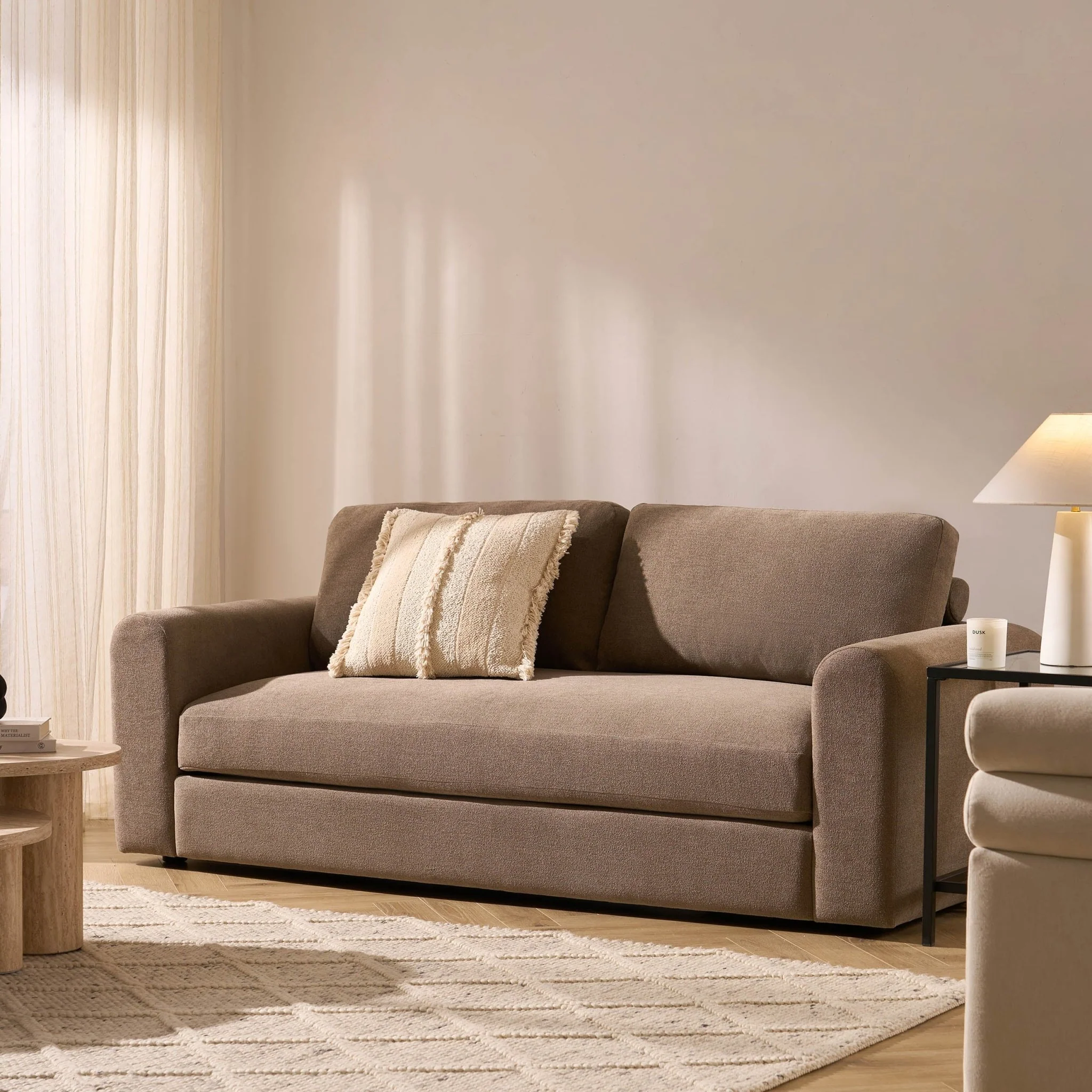 Antalya 3 Seater Sofa - Chenille Mushroom