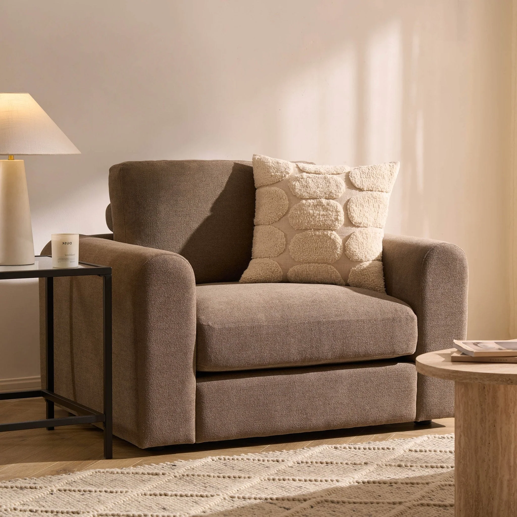 Antalya Loveseat - Chenille Mushroom
