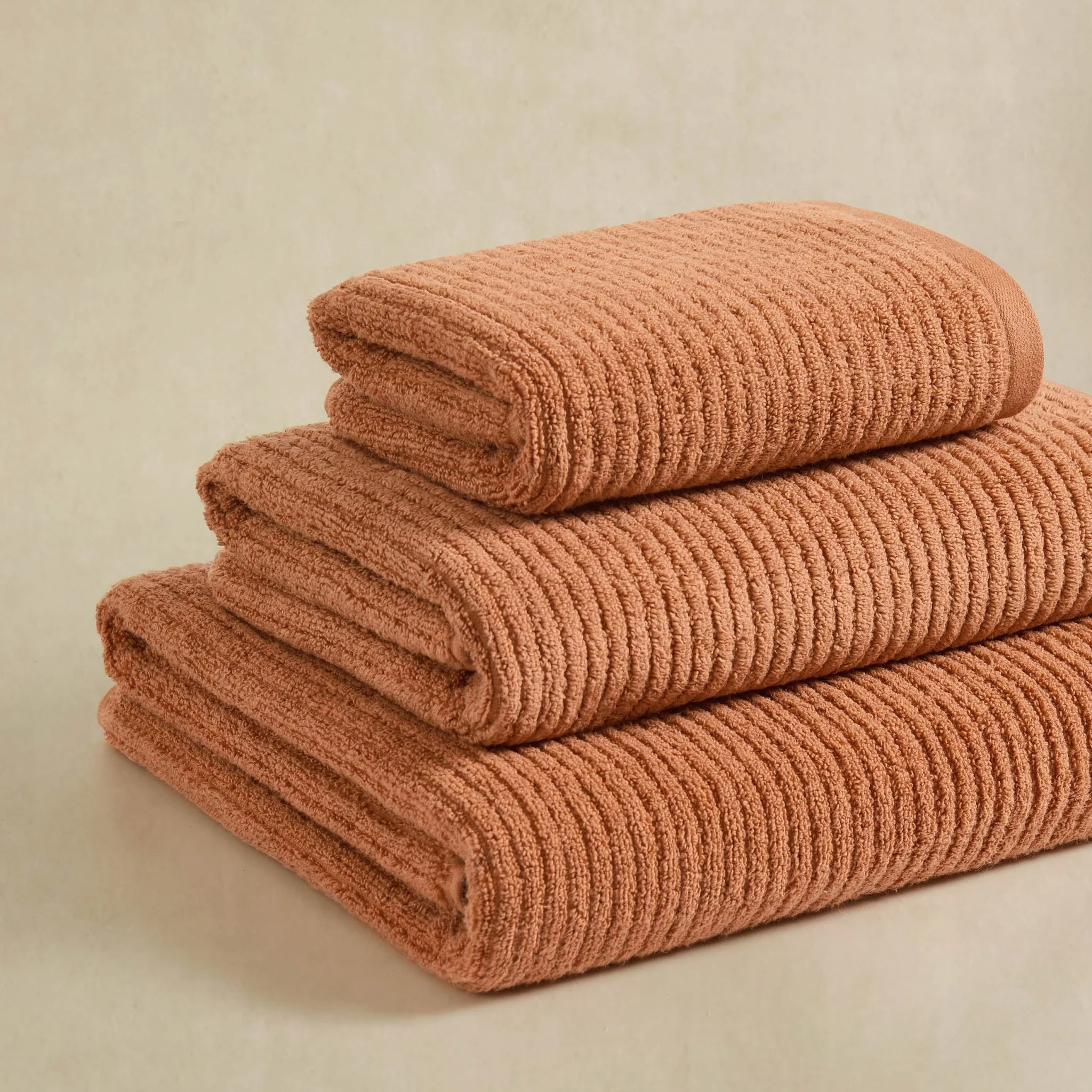 Antigua Soft Fine Ribbed Towel Collection - Burnt Orange - Image 4