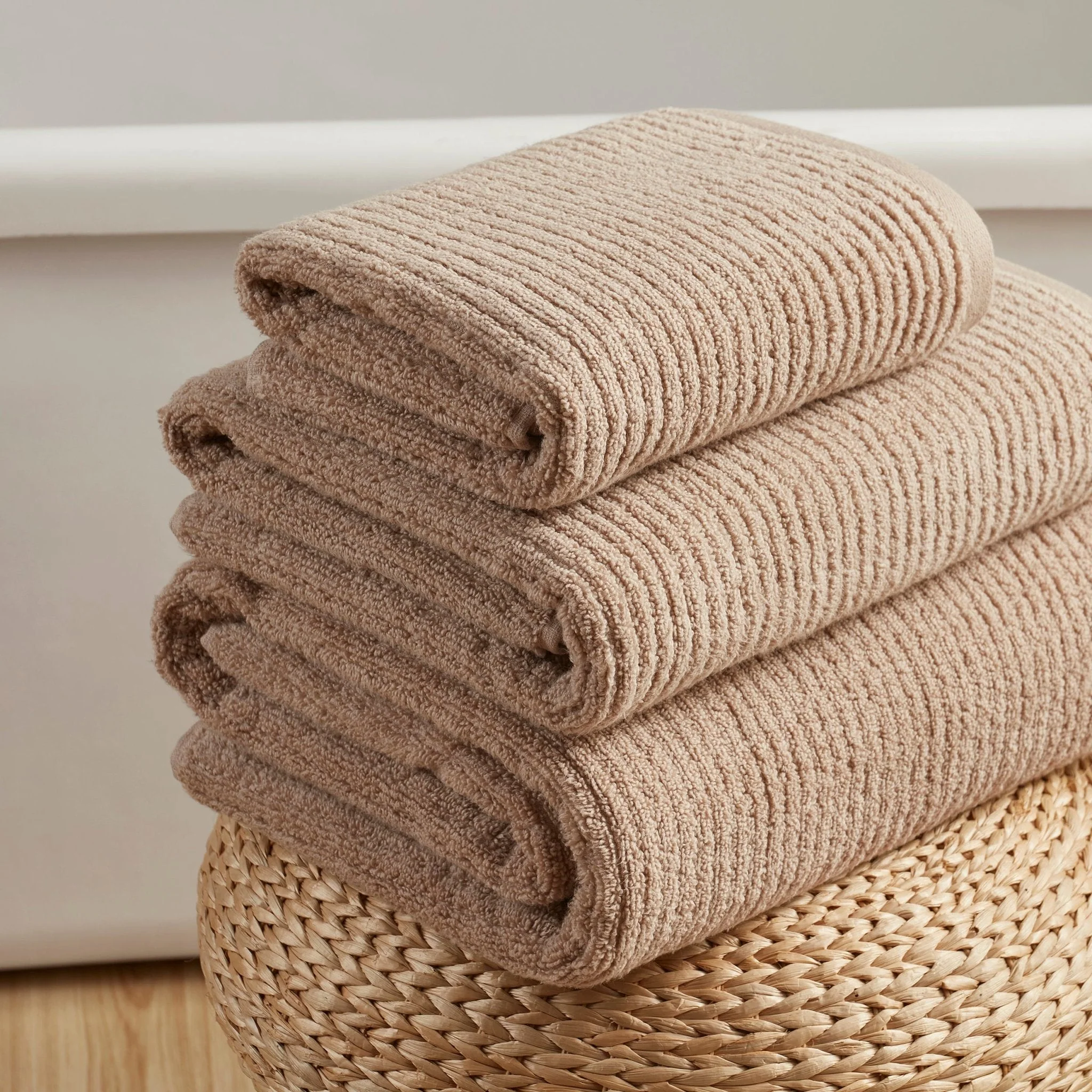 Antigua Soft Fine Ribbed Towel Collection - Natural - Image 3