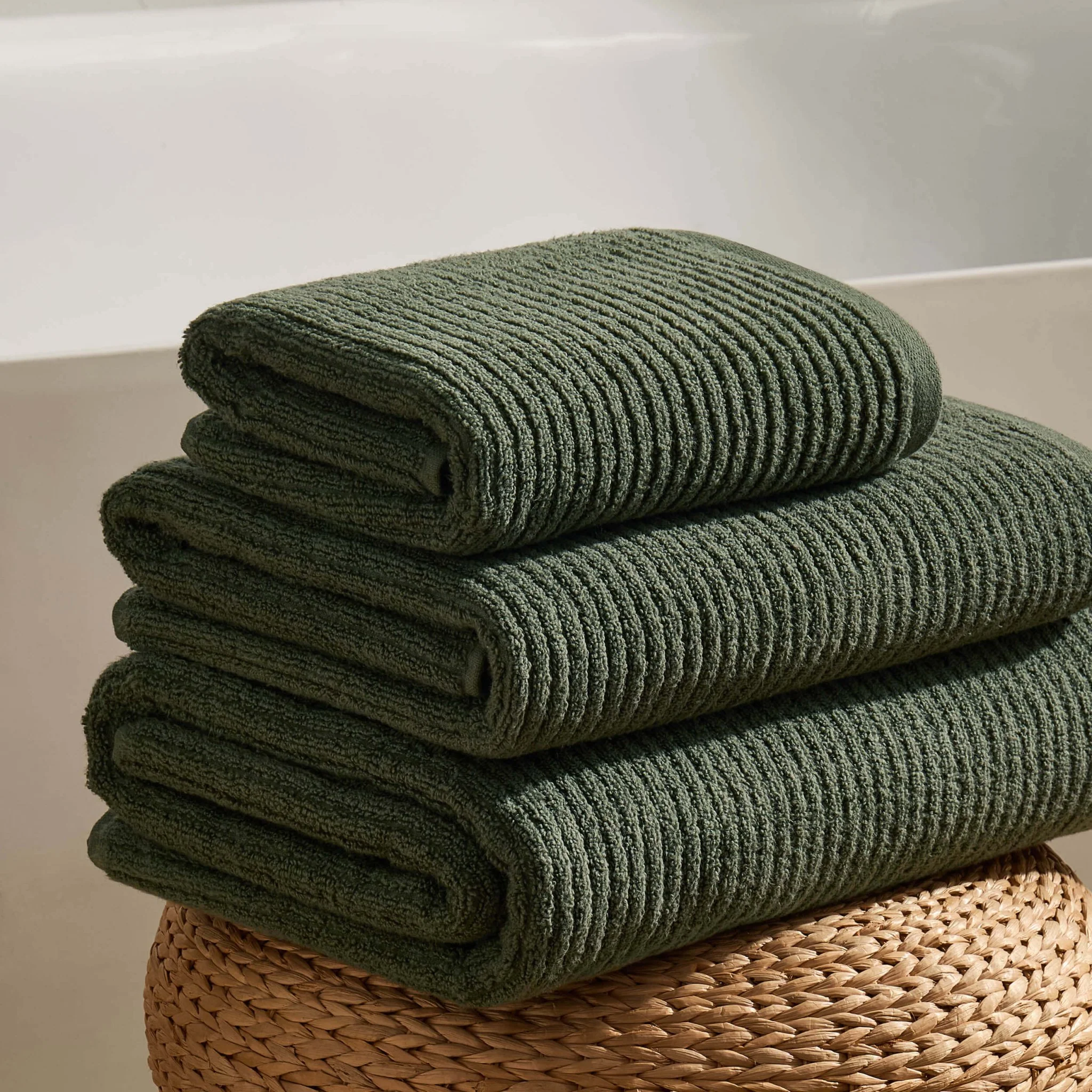 Antigua Soft Fine Ribbed Towel Collection - Fern - Image 2